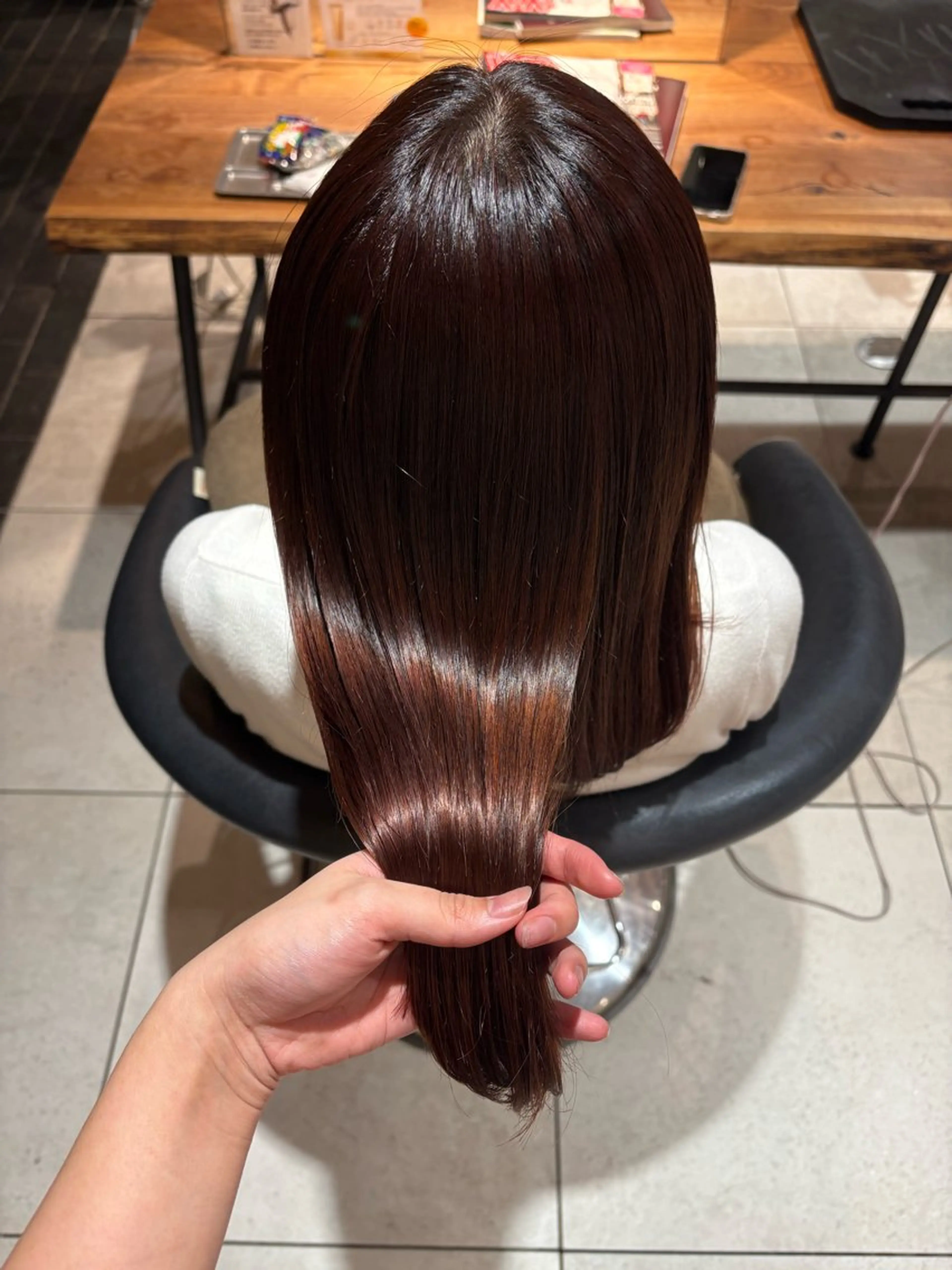 ミディアム ピンクブラウン ヘアカラー 髪質改善✨透明感 カラー/大木南美のヘアスタイル