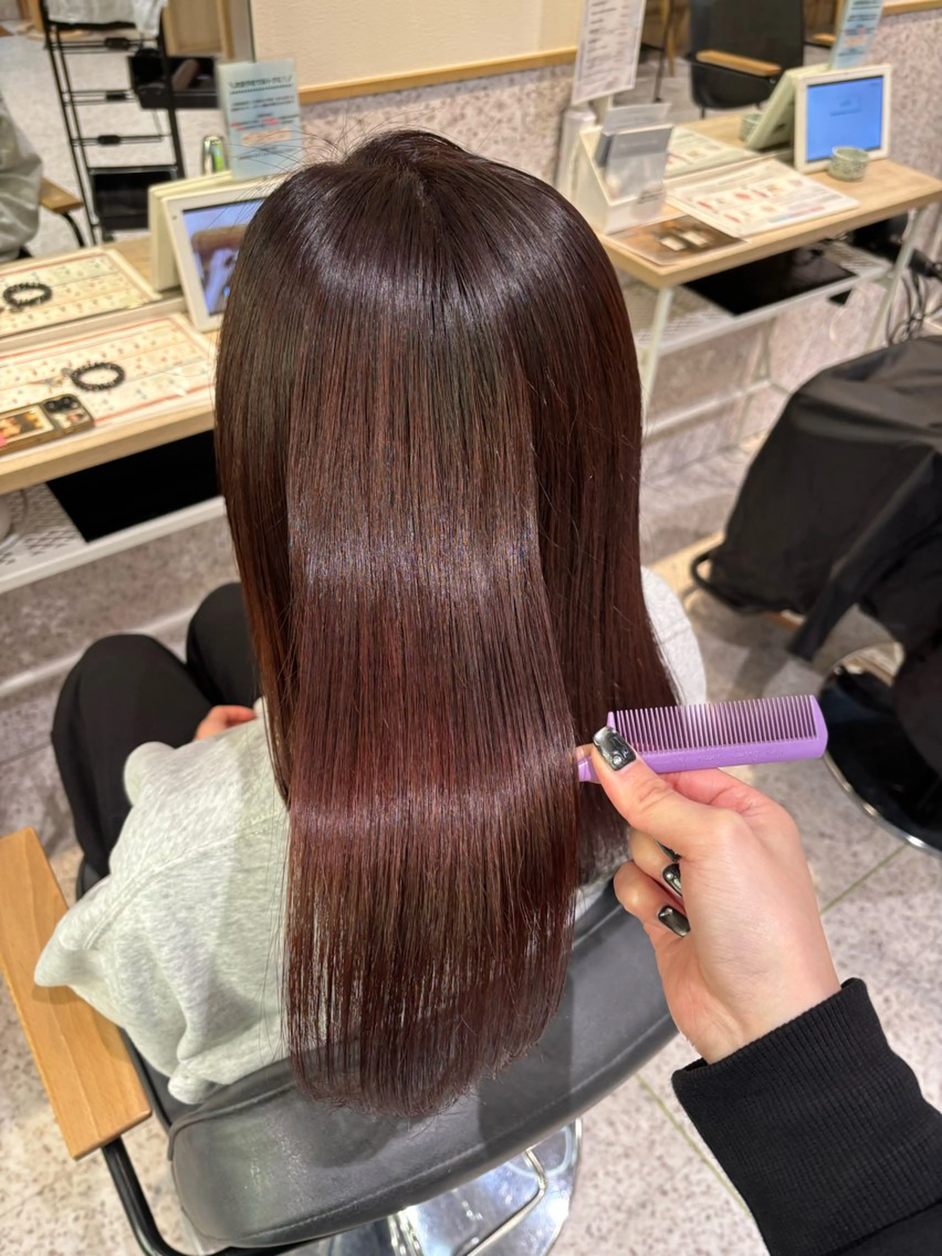 セミロング カラー セミロングパーマ ブラウンカラー ダブルカラー イヤリングカラー ハイライトカラー ヘアカラー 暖色カラー/ パリジェンヌ💟みくのヘアスタイル