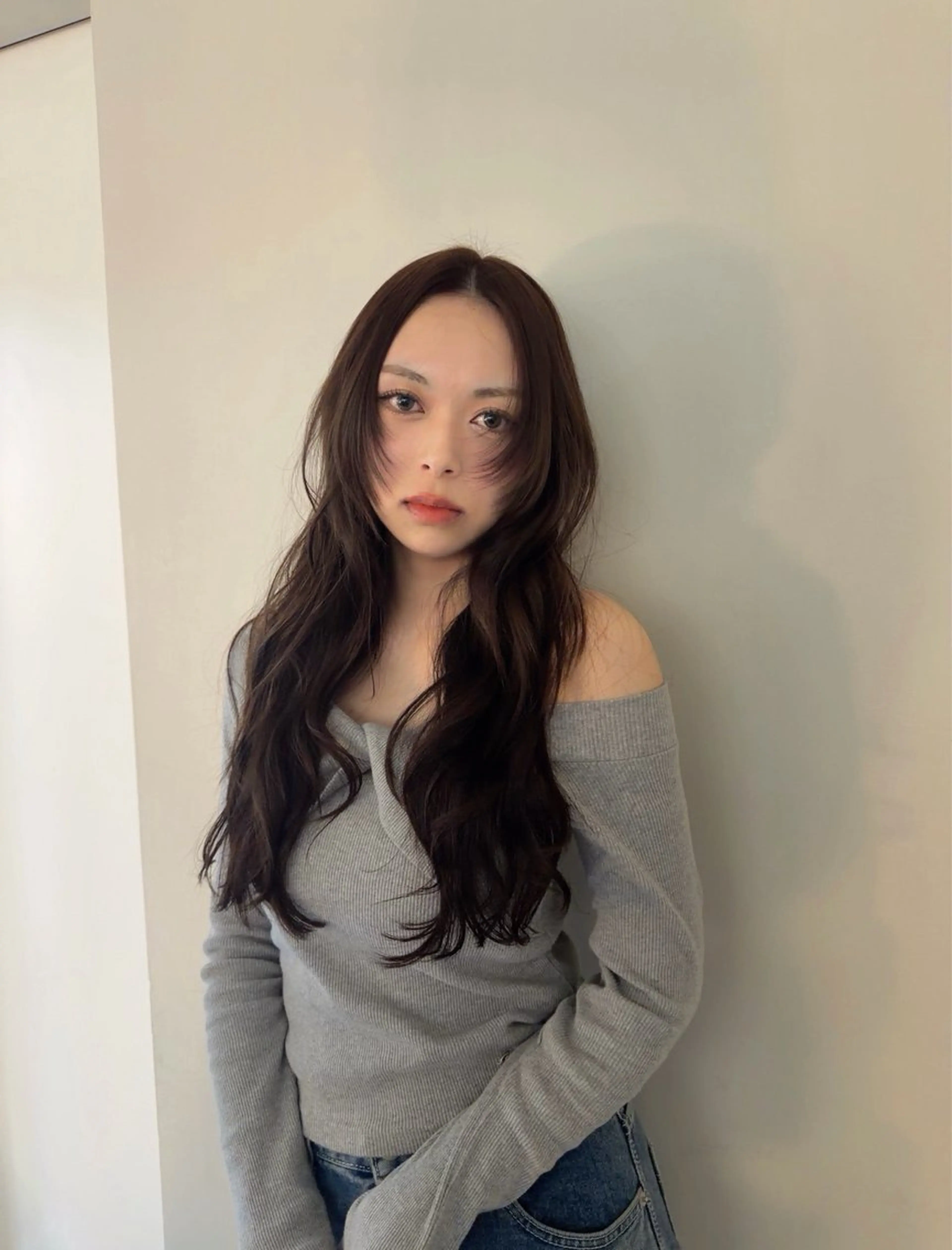 ロング カラー ブラウンカラー 韓国風ヘア レイヤーカット カット ヘアカラー Junmi/ﾁｶｼﾂ /堀江のヘアスタイル