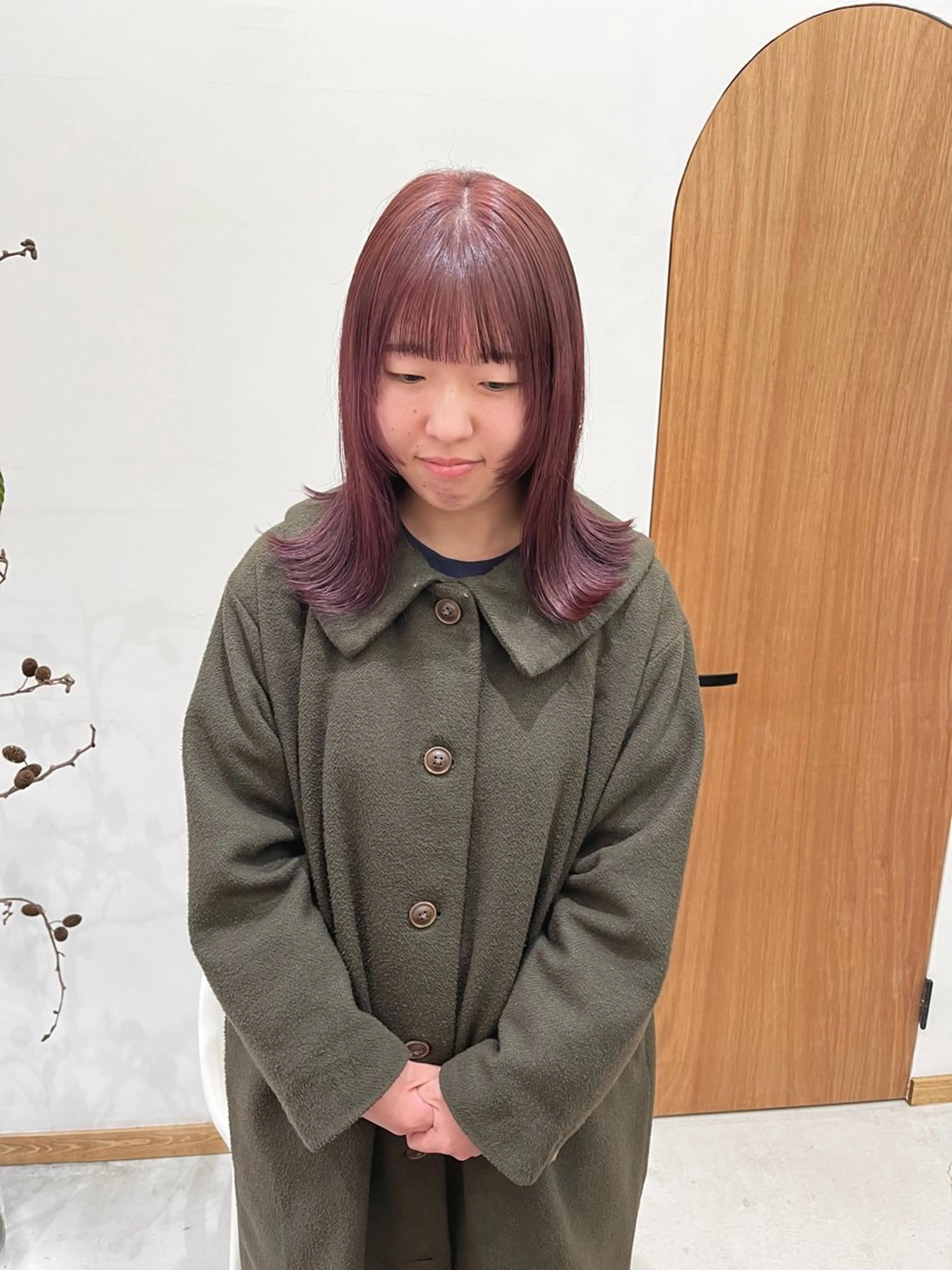 ミディアム カラー ヘアアレンジ ブリーチ ダブルカラー ブリーチなしカラー ena/ブリーチなし 透明感・レイヤー🎀のヘアスタイル