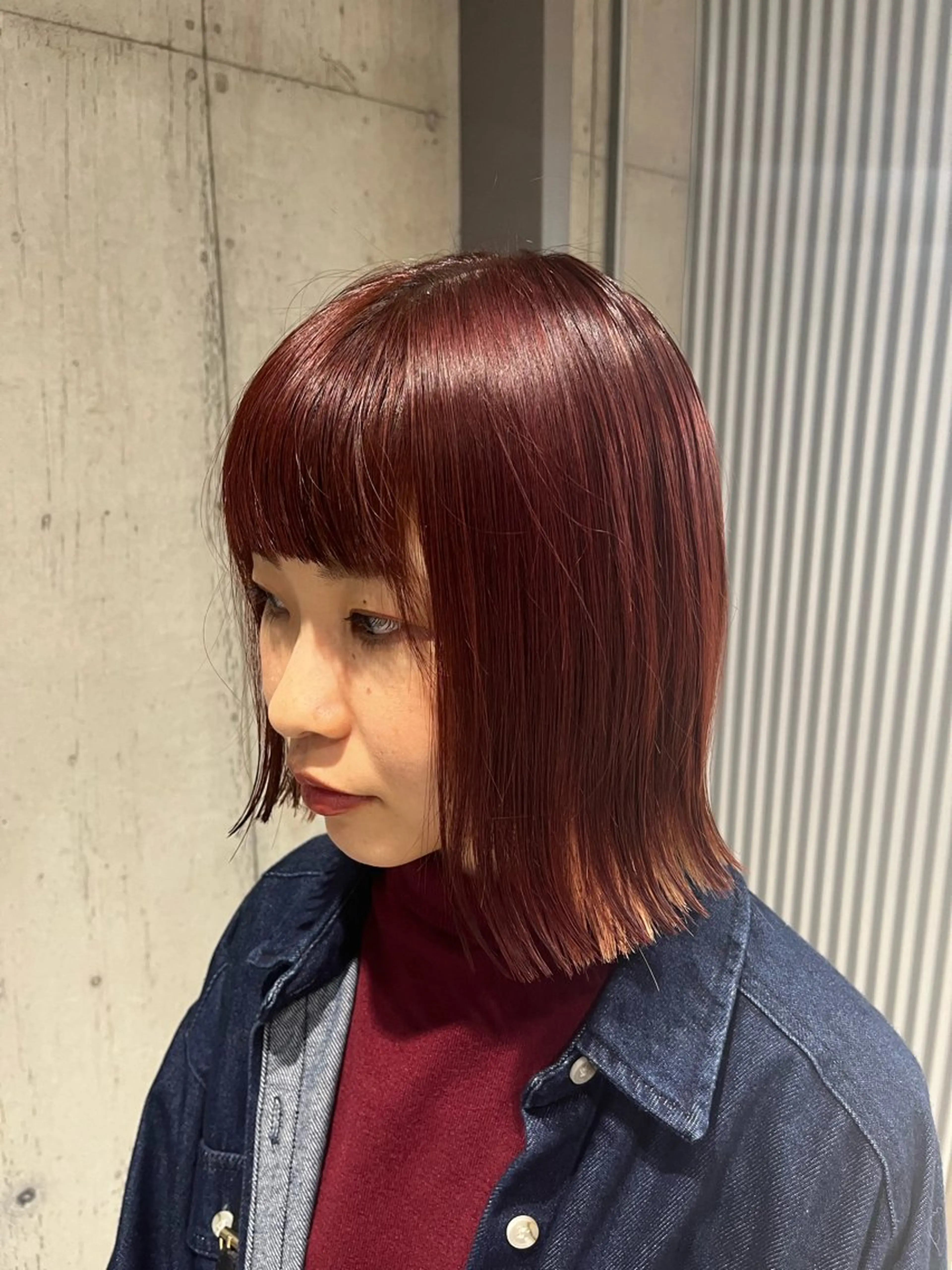 ミディアム カラー ヘアアレンジ カット ヘアカラー トリートメント ボブ×艶カラー 特化・リクト💥のヘアスタイル