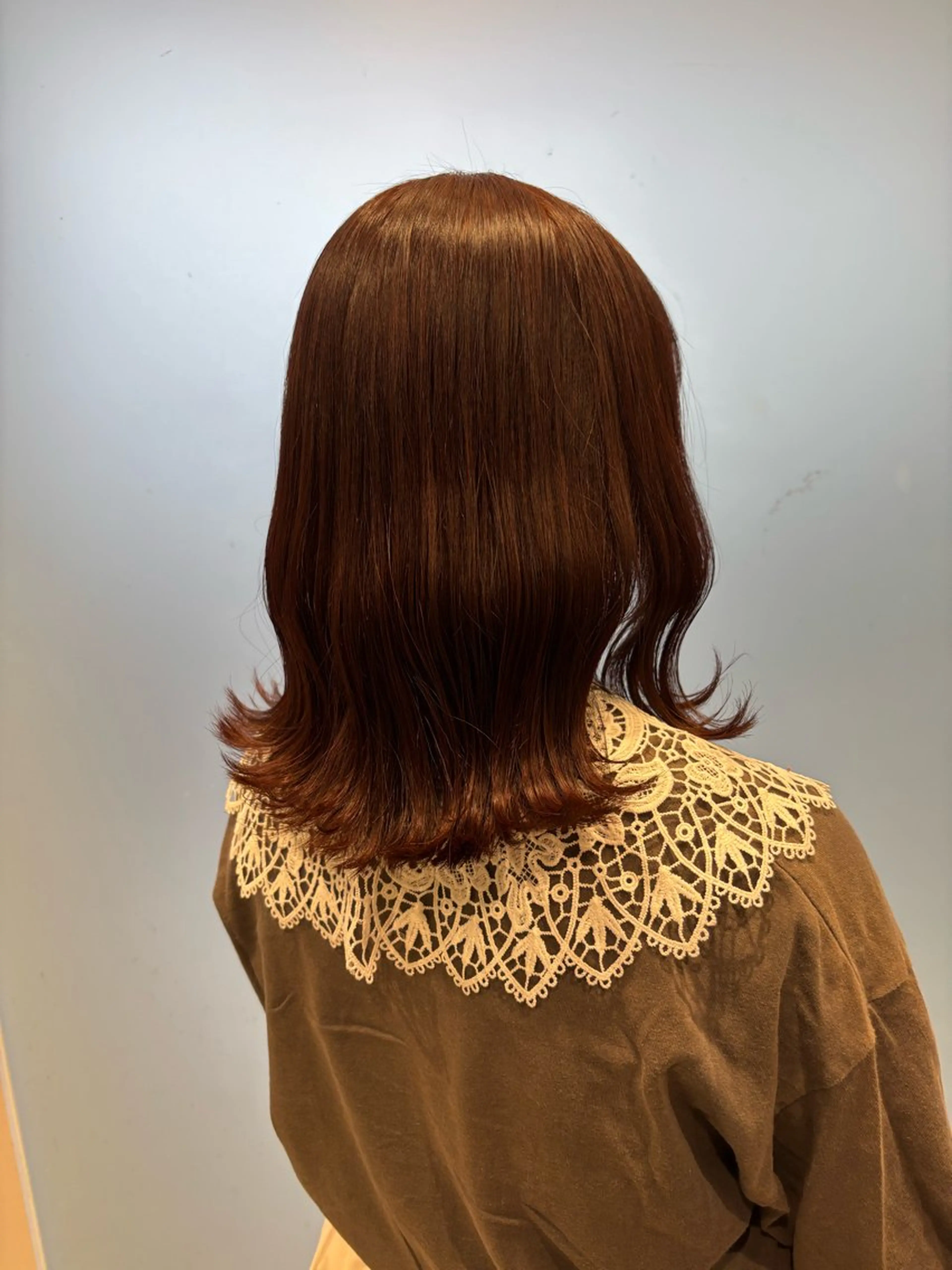 ミディアム カラー オレンジ ヘアカラー 古田 穂香/似合わせカラーのヘアスタイル