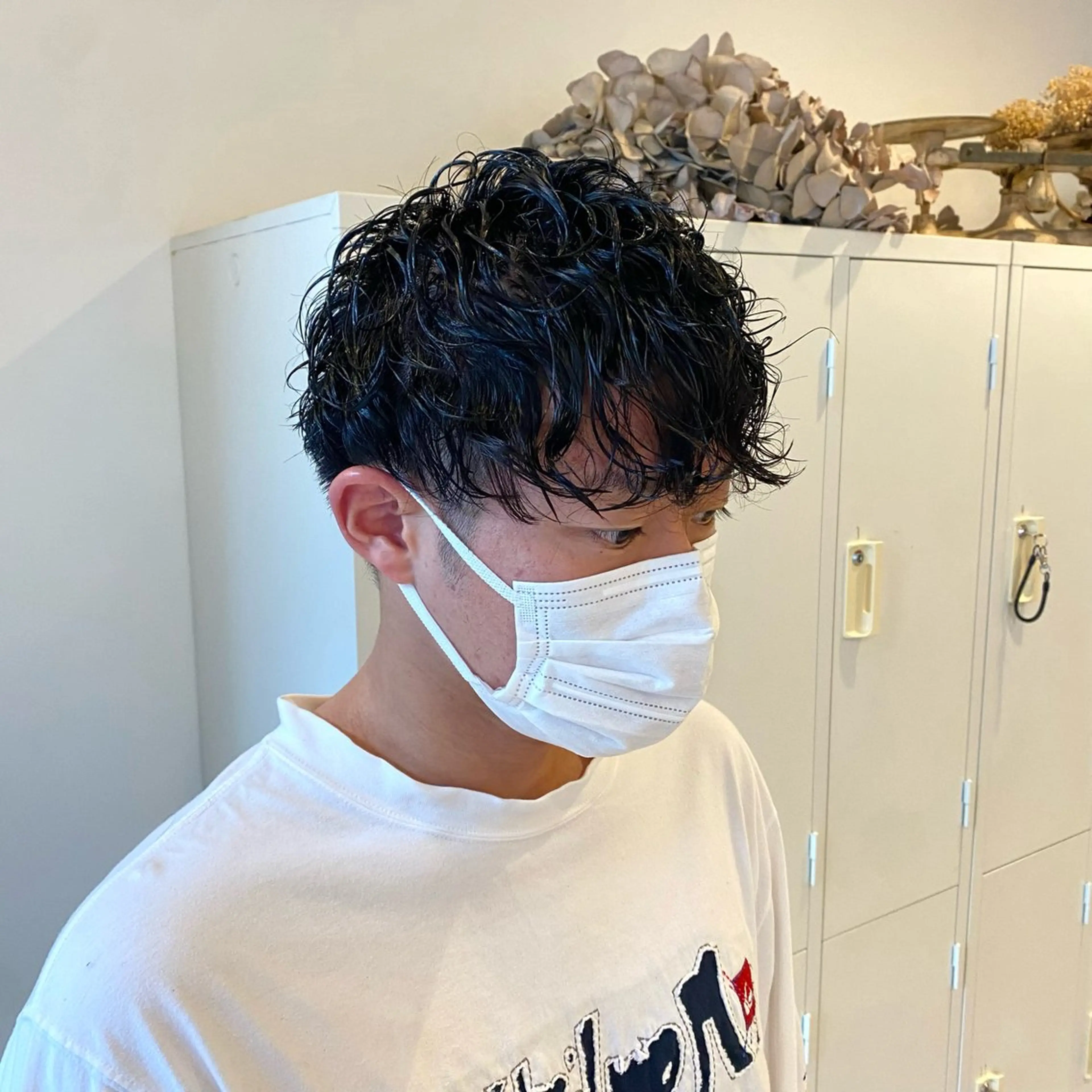 ショート カット パーマ メンズパーマ/ダウン パーマ/十文字玲音のヘアスタイル