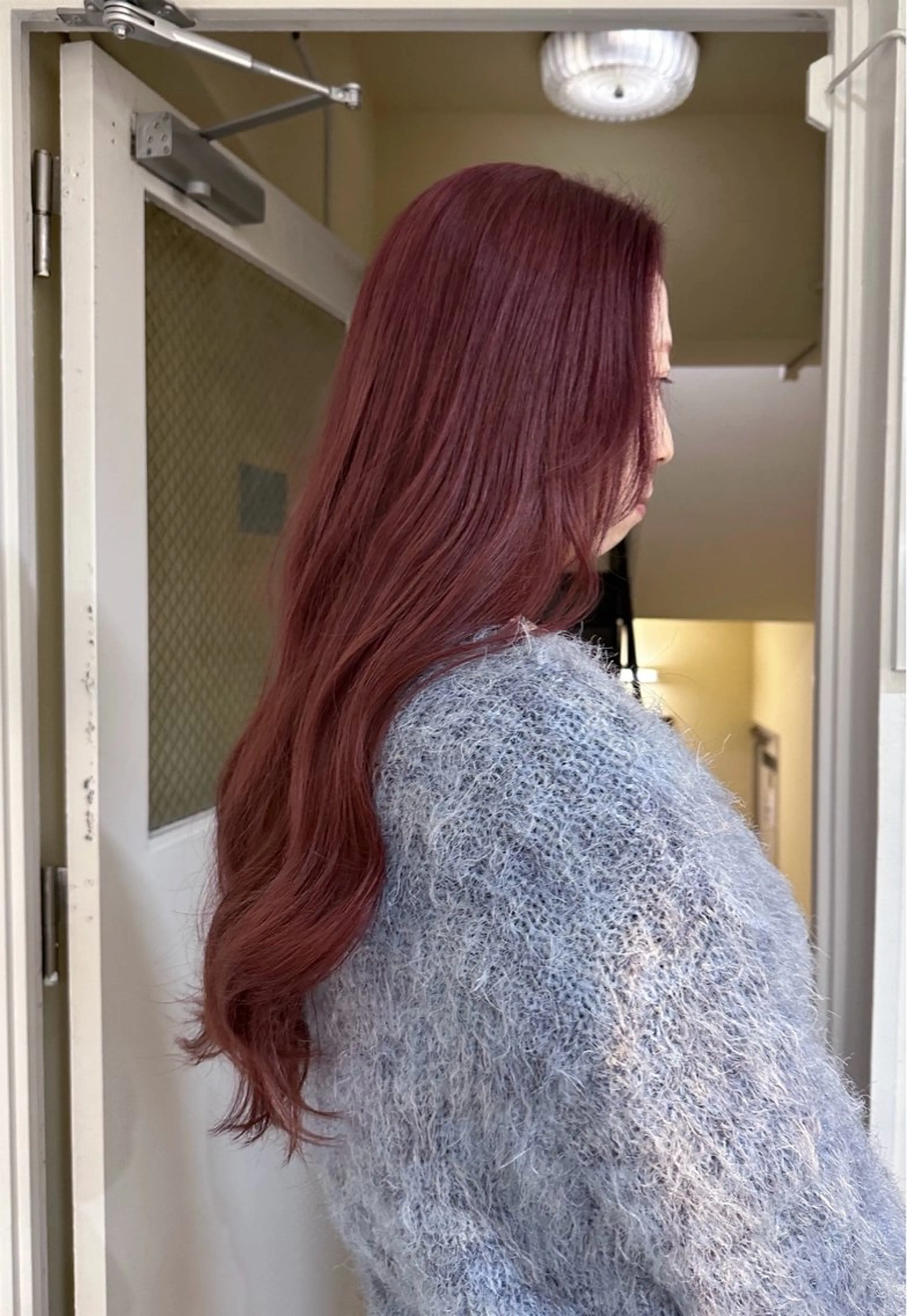 ロング カラー ブリーチ ピンクカラー 竹中 彩音のヘアスタイル