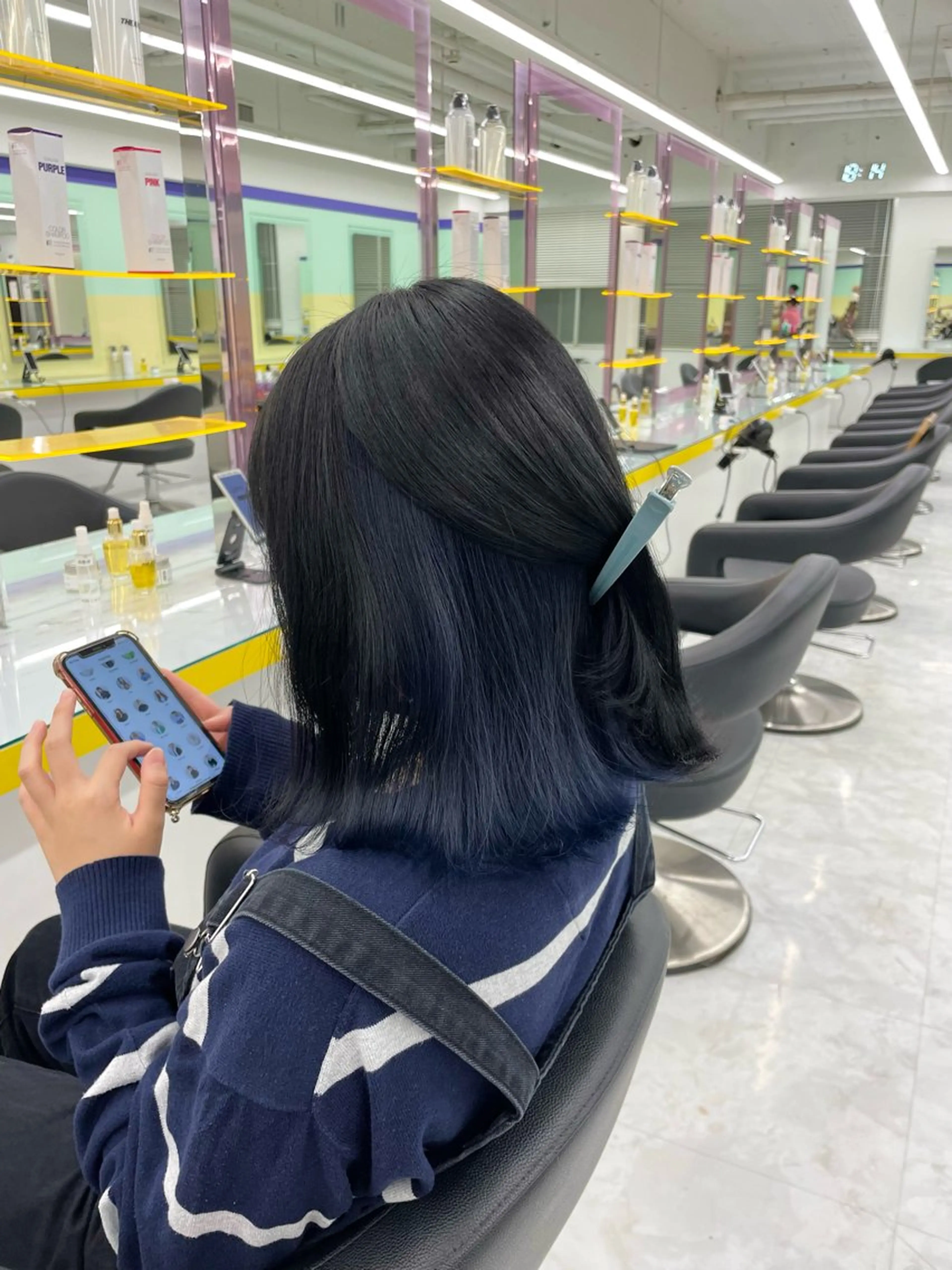 セミロング カラー ヘアカラー トリートメント ヘッドスパ ヘアセット 🦋色落ち綺麗カラー メンズYUZU🦋‪のヘアスタイル