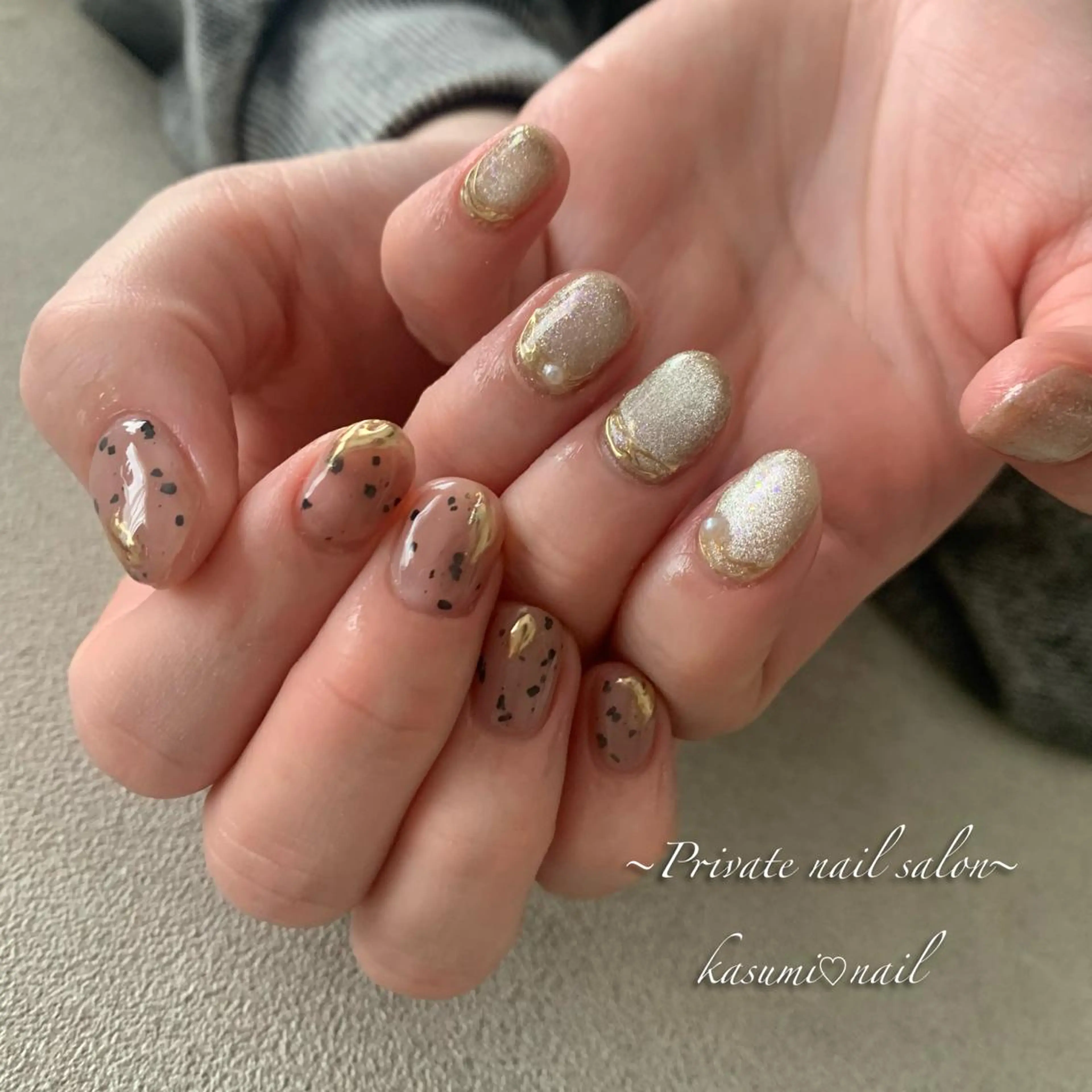 ネイル ラメ(グリッター) ミラーネイル ニュアンスネイル 冬ネイル KASUMI♡ Nailのネイルデザイン