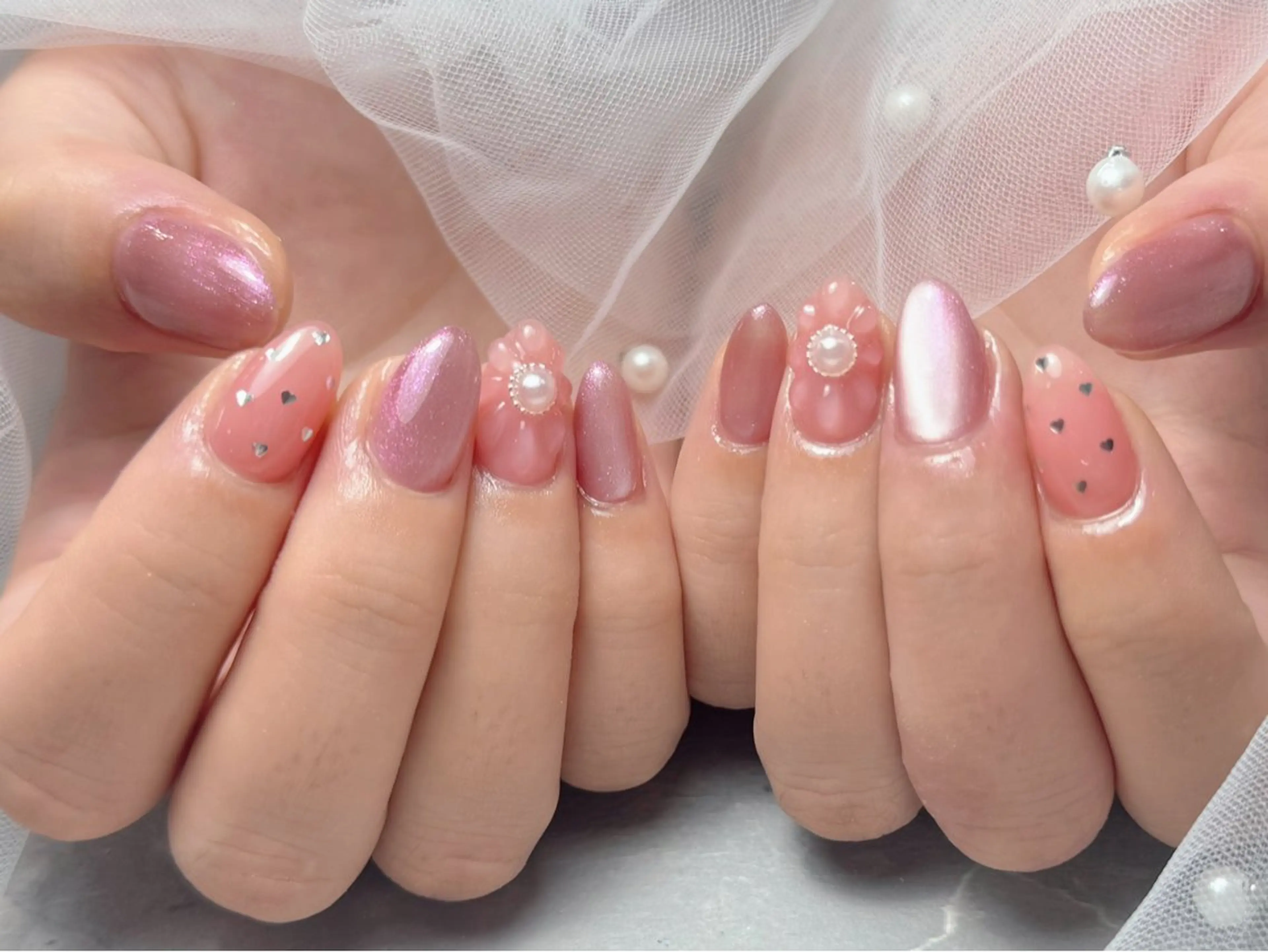 ネイル ハンドネイル マジック ミラーのネイルデザイン