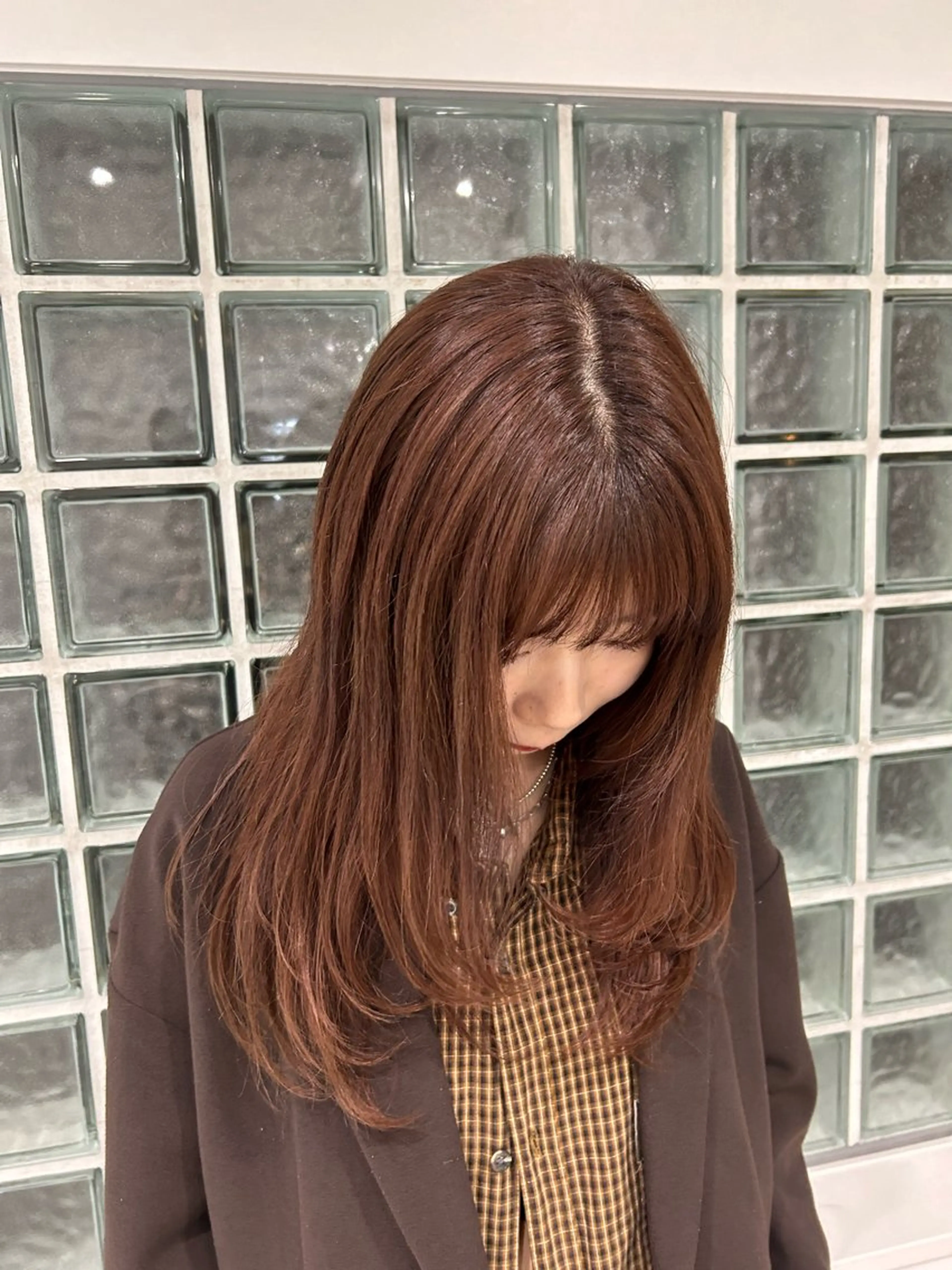 ロング カラー カット 縮毛矯正 愛結 暖色カラー🎀🩰のヘアスタイル