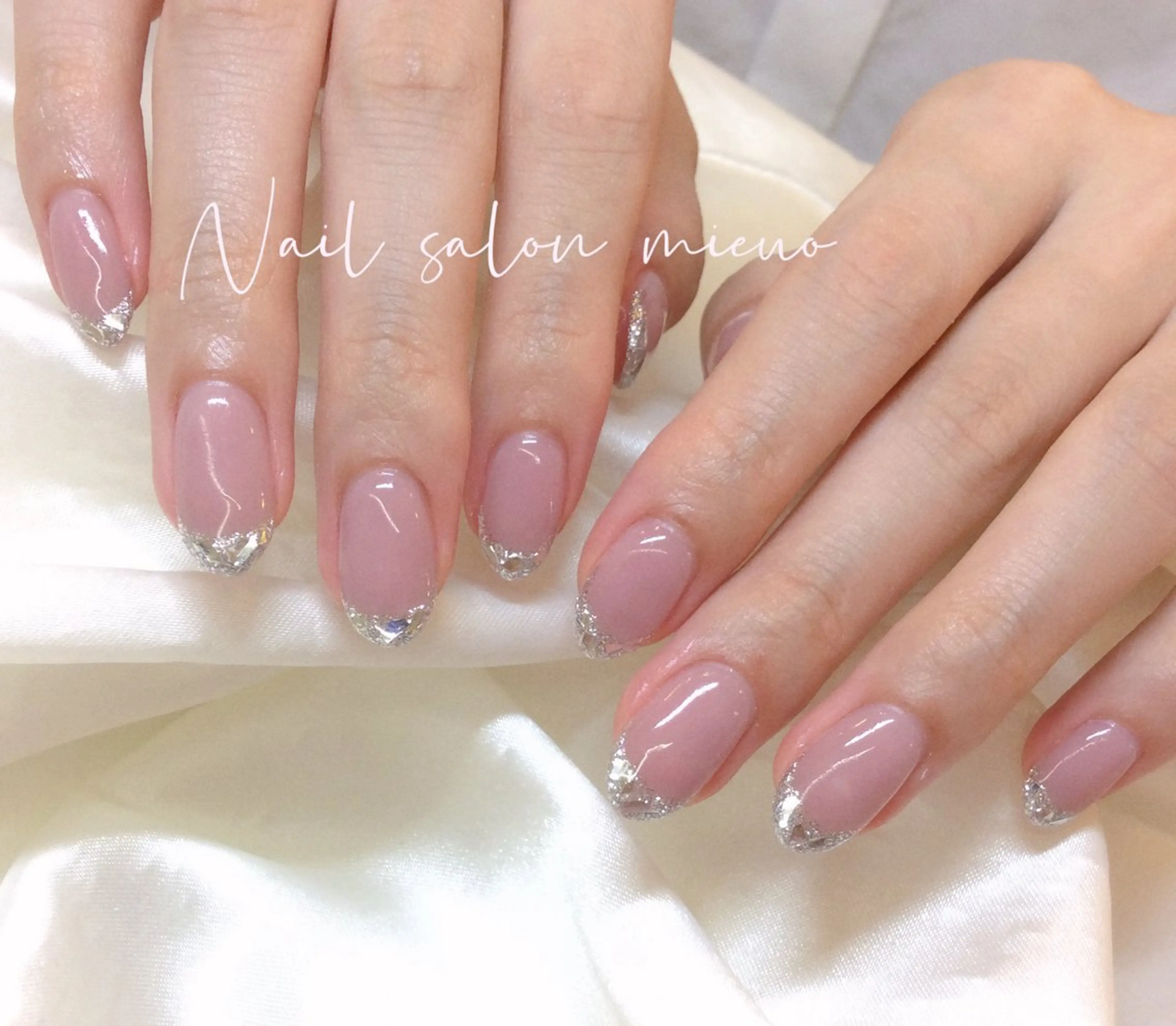 【初回ソフトジェルオフ無料】ミニも限定☆ガラスフレンチネイル¥6880<90分>の写真