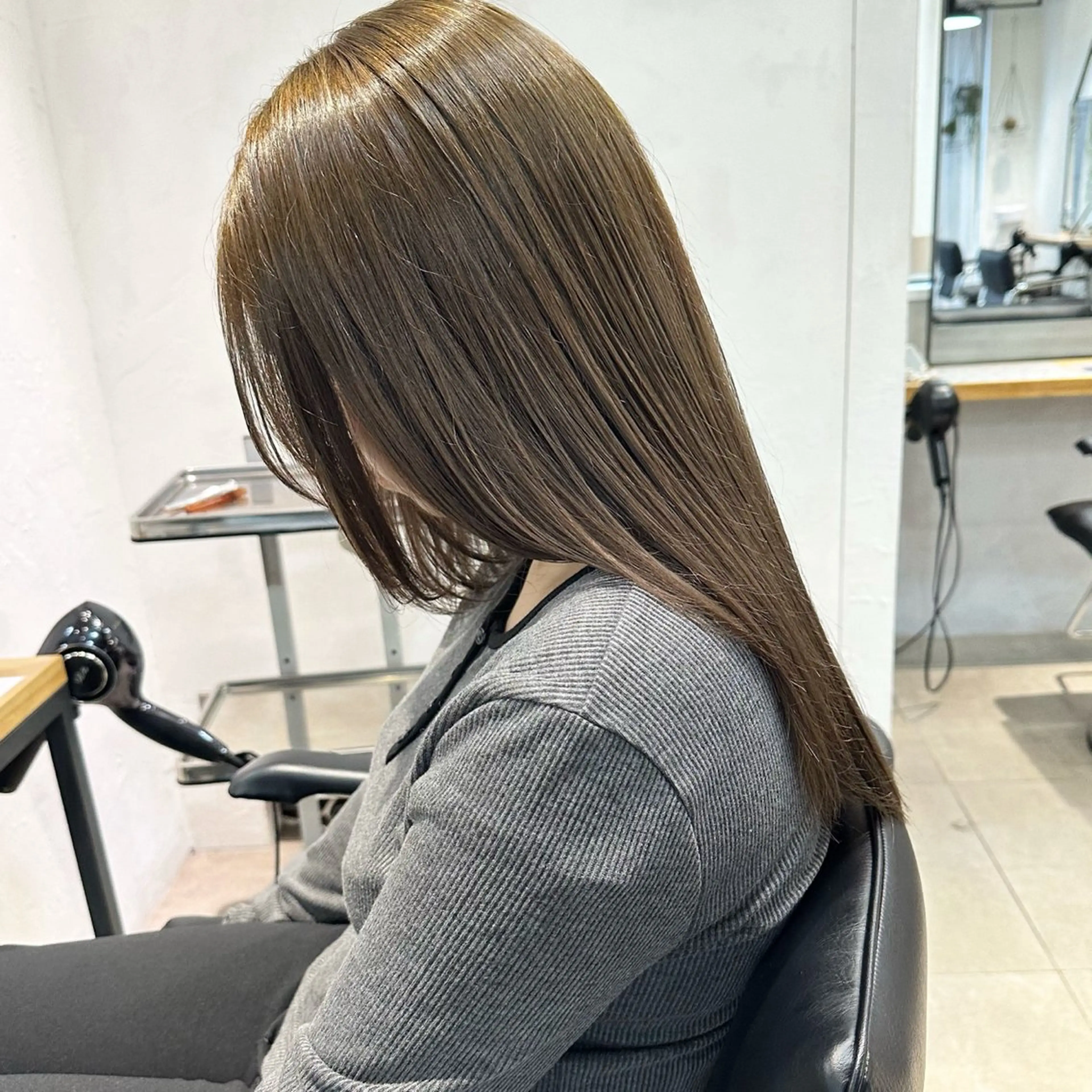 ミディアム カラー 縮毛矯正/透け感 カラー🎀♡mariのヘアスタイル