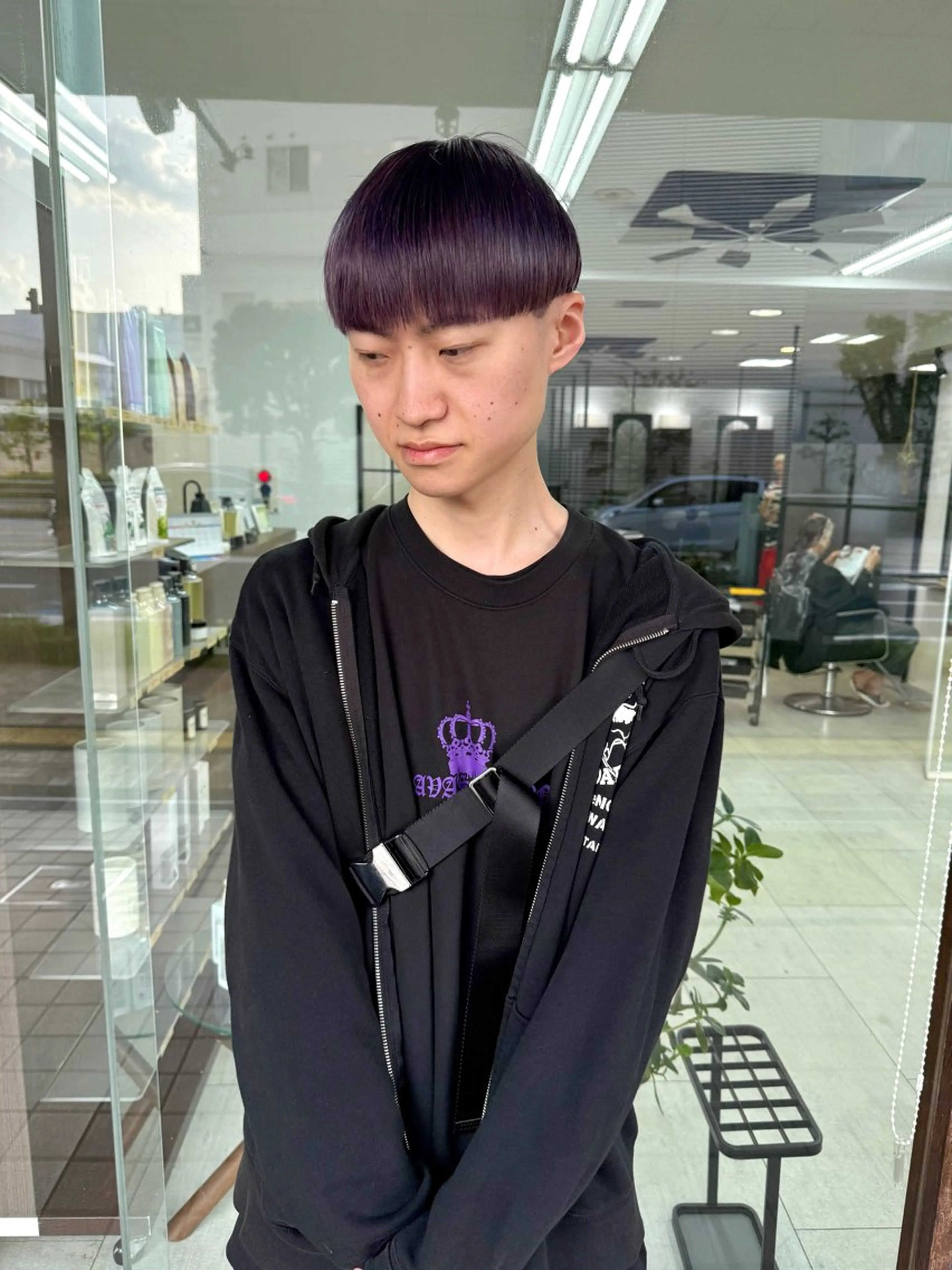 ショート カラー メンズ ディープラベンダー ダブルカラー ラベンダーカラー メンズパーマの達人 / タカシマダイスケのヘアスタイル