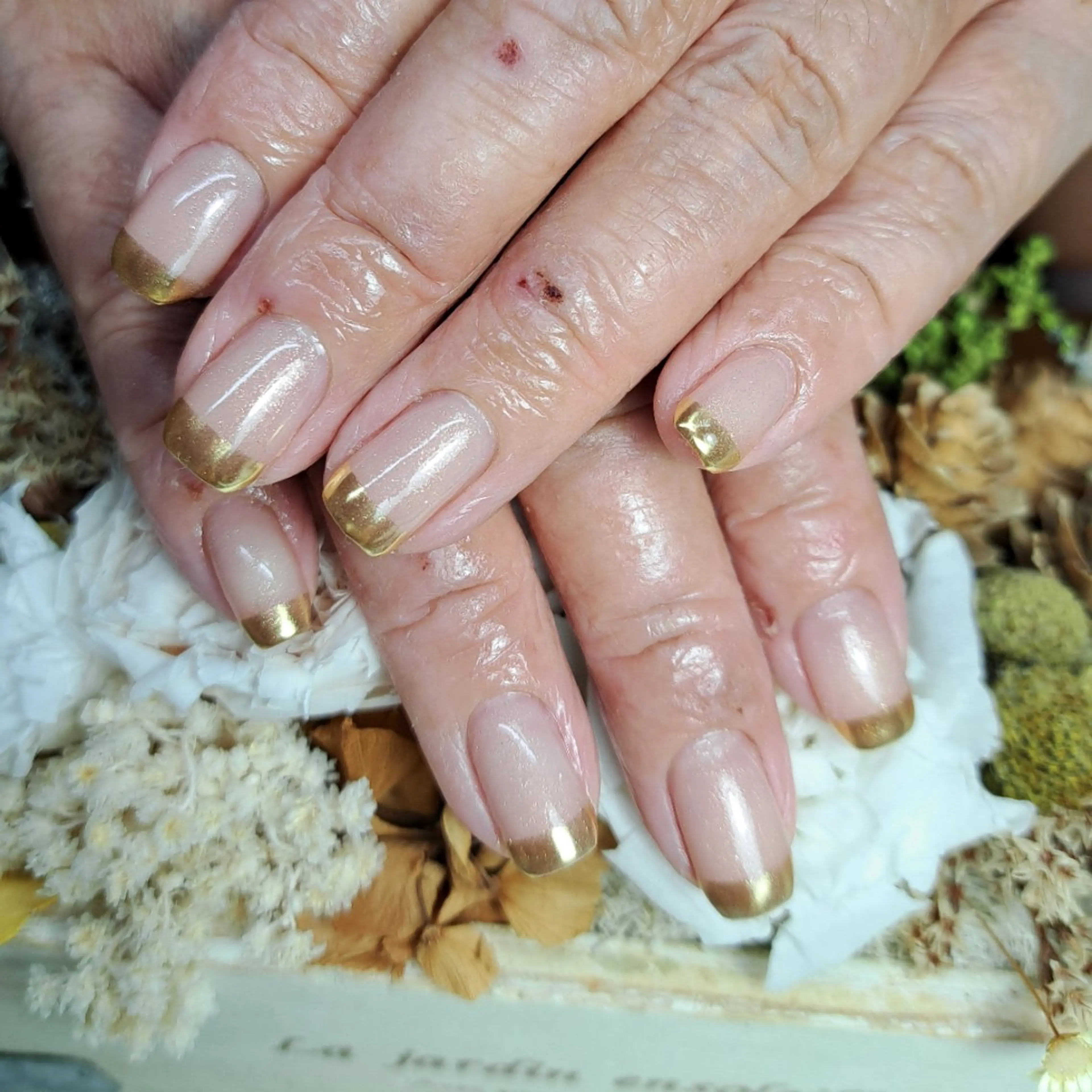 ネイル フレンチネイル ゴールド キラキラネイル HAYASHI  Nのネイルデザイン