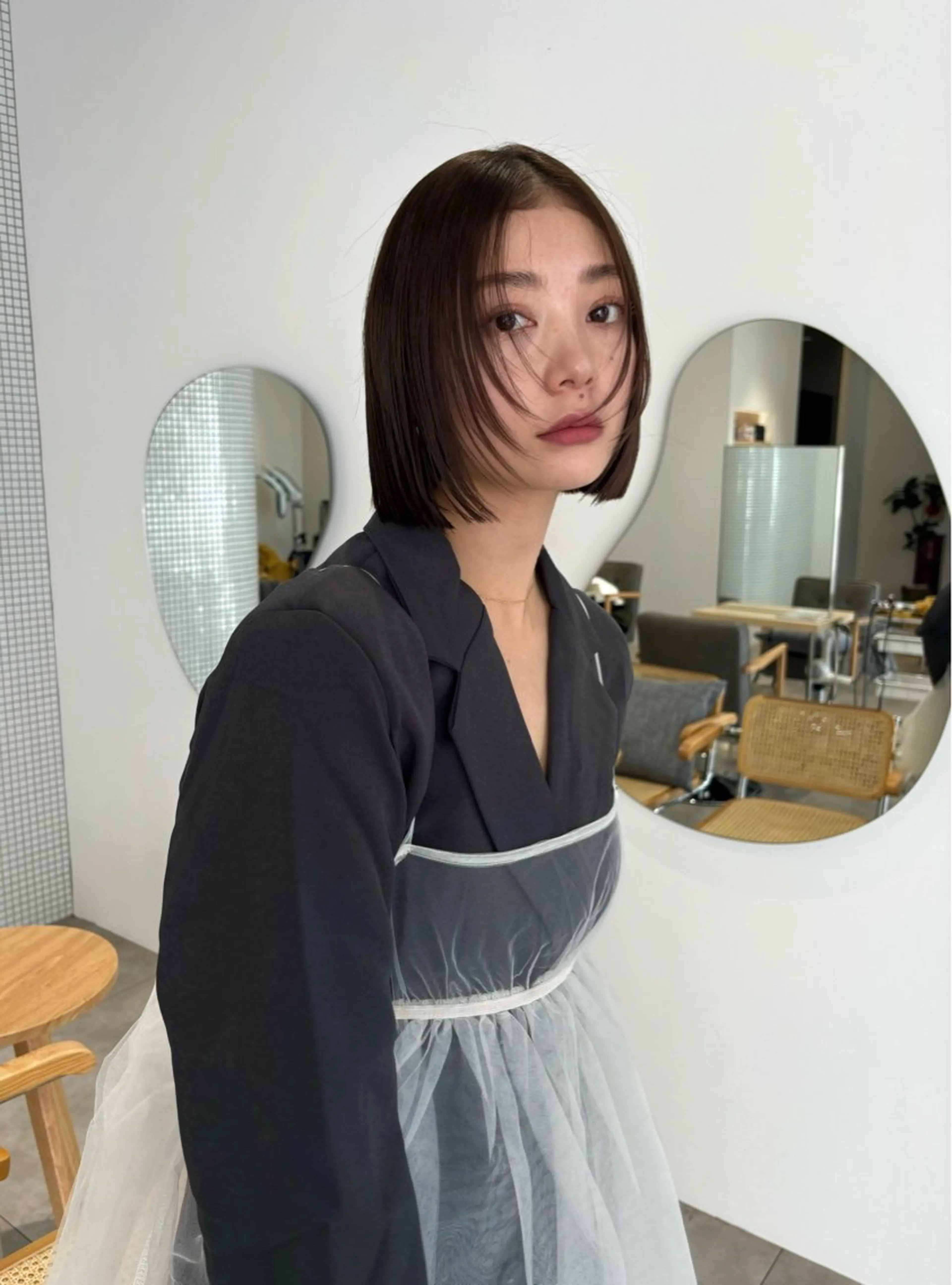 ショート カラー ヘアアレンジ 髪質改善 縮毛矯正 トリートメント 脇野 茉優のヘアスタイル