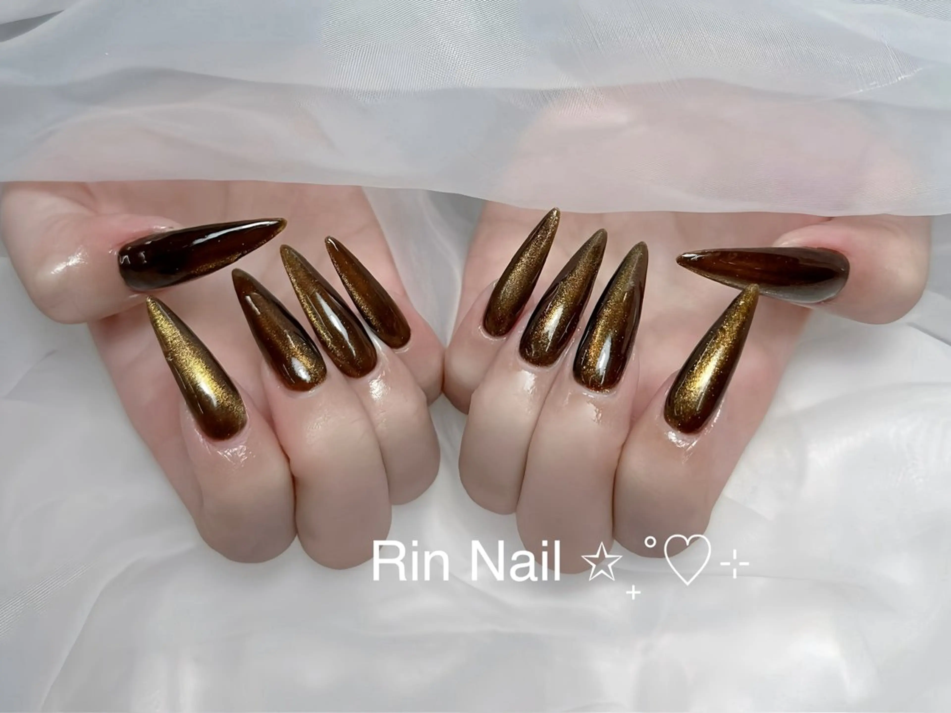 ネイル アートネイル 成人式 ロングネイル ニュアンスネイル スカルプネイル ハンドネイル Rin Nail 新大久保店のネイルデザイン