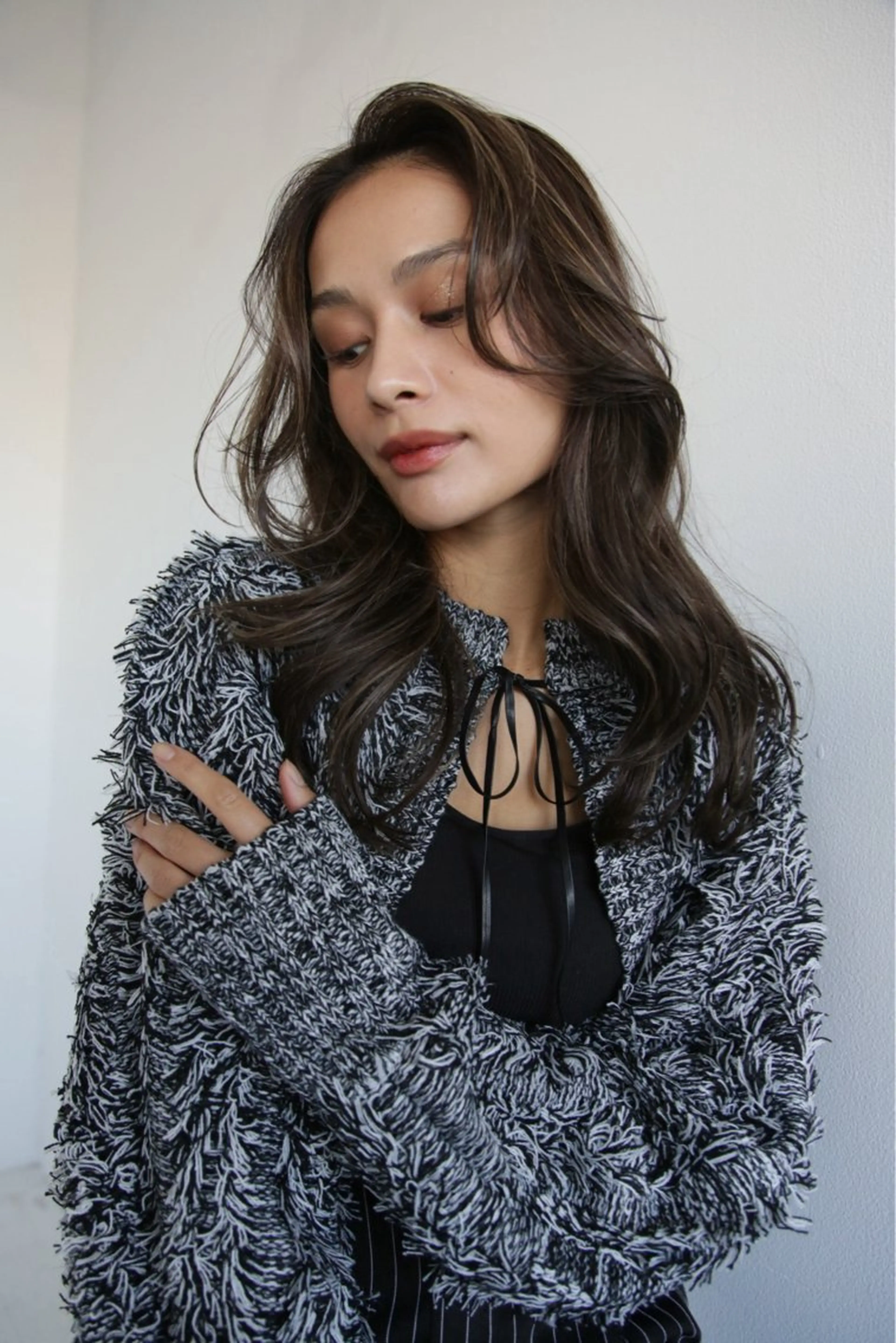 セミロング カラー ベージュカラー ハイライトカラー ハイライト レイヤーカット ナガミネアリサ/ 学芸大学/海外ヘアのヘアスタイル