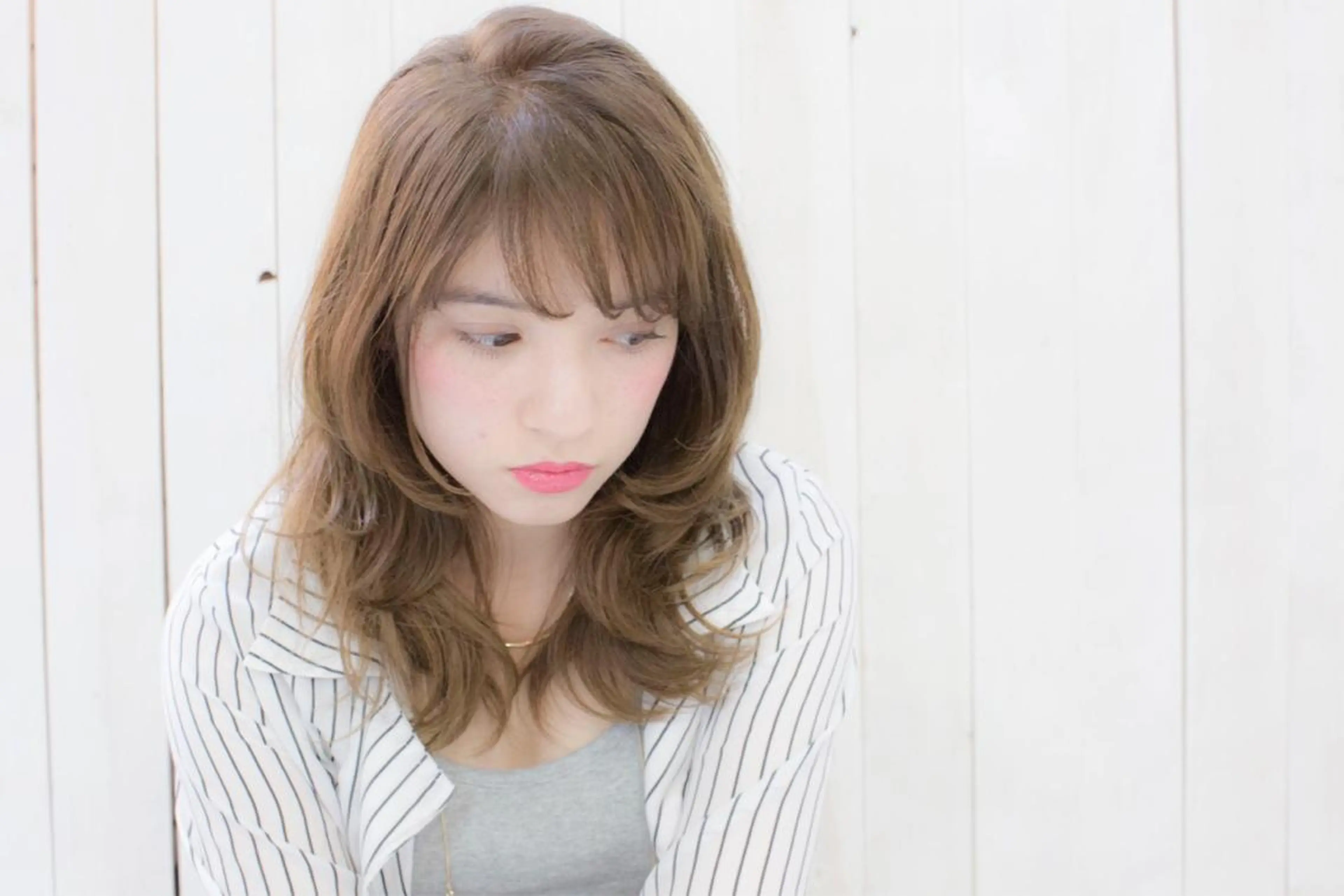 セミロング ロング カラー ベージュカラー トップスタイリスト 小澤純一のヘアスタイル
