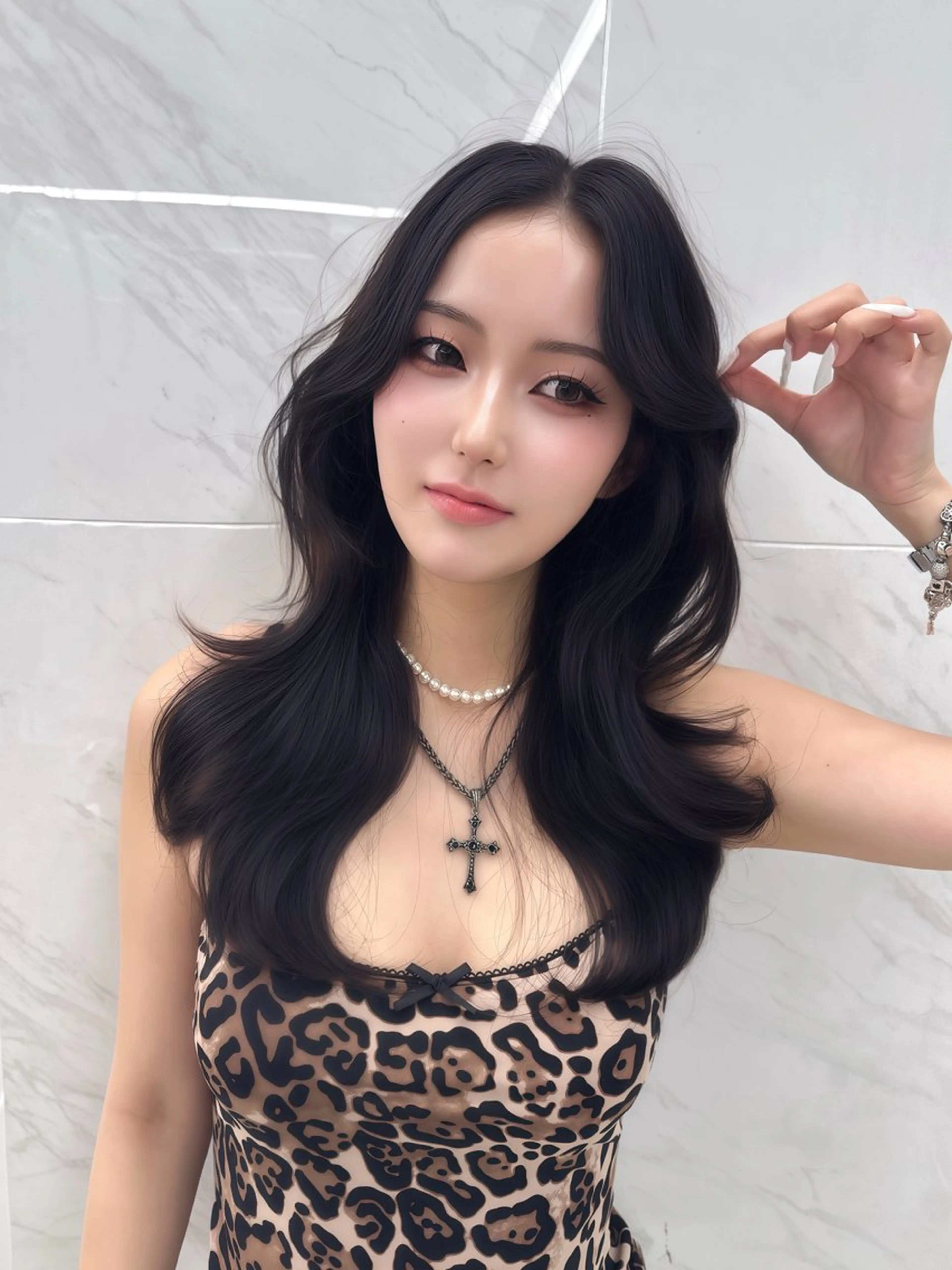 ロング のり🐼顔まわり/ 韓国/レイヤーカットのヘアスタイル