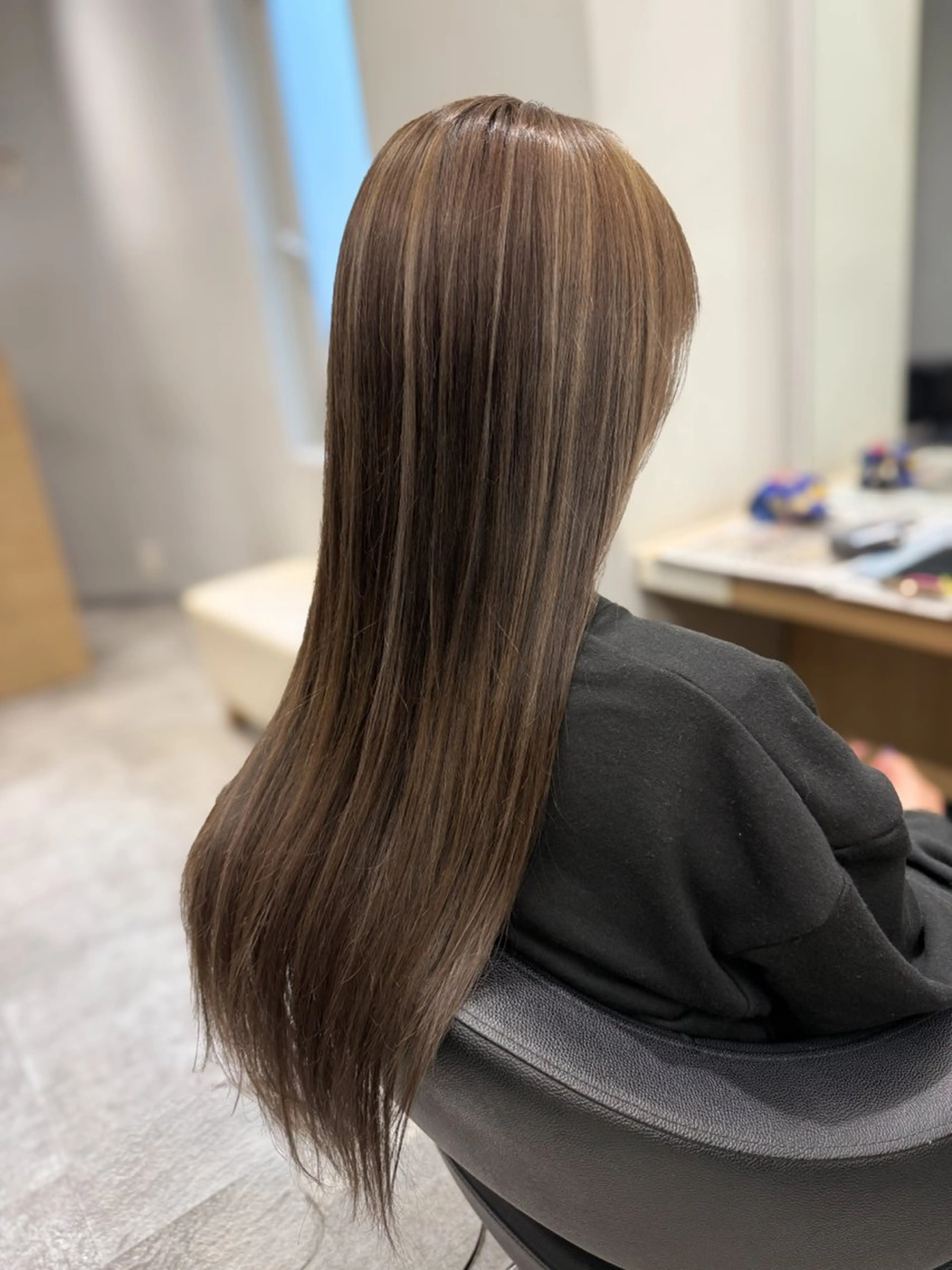 ロング カラー 透明感カラー ハイライトカラー 3Dハイライト ハイライト カット ヘアカラー 巻ける髪質改善🫧ハ イライト/永田汰伊智のヘアスタイル