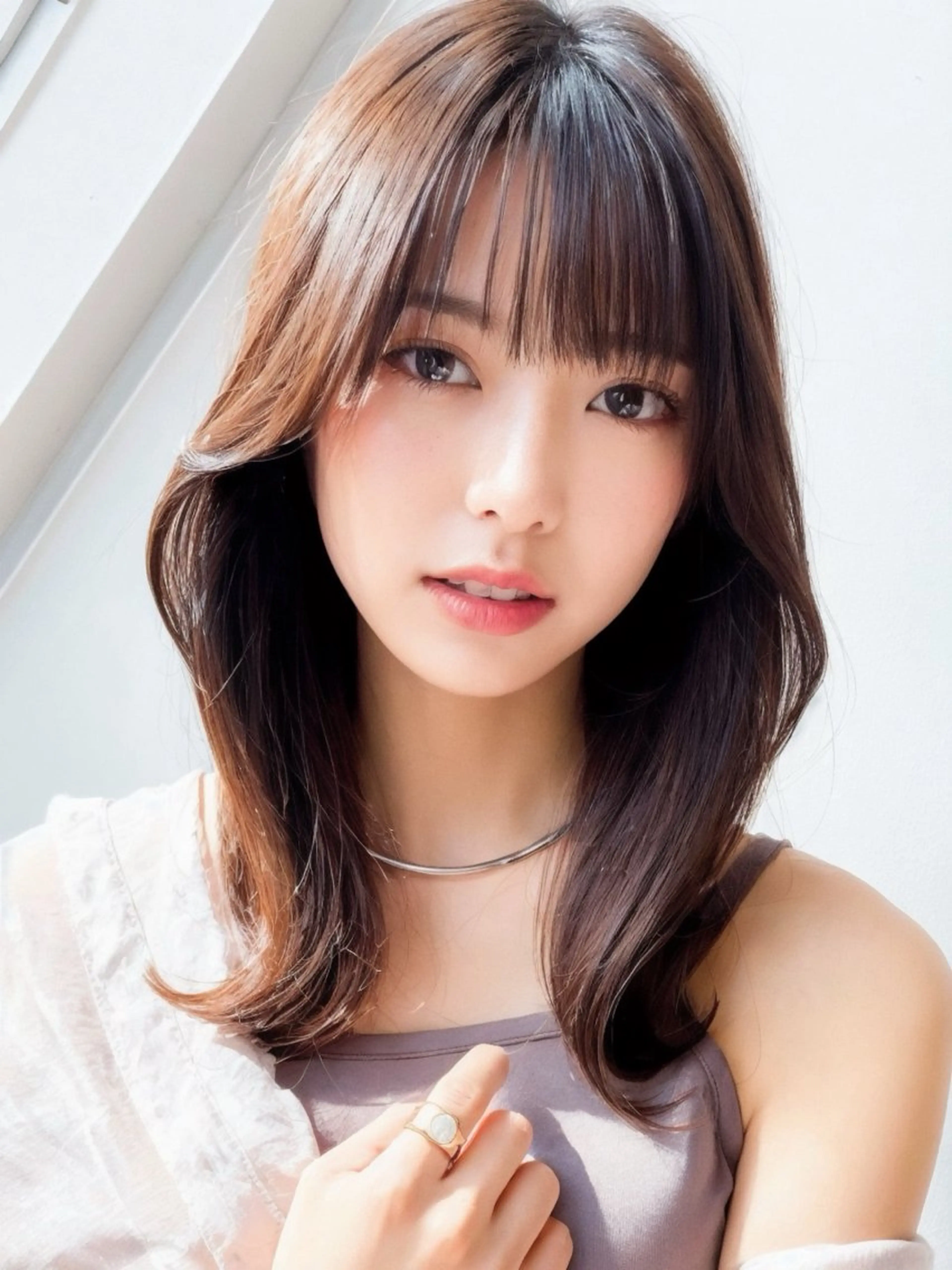 セミロング 韓国風ヘア レイヤーカット カット ヘアカラー トリートメント 当日予約◎/縮毛矯正 /艶カラー/雨森大晃のヘアスタイル