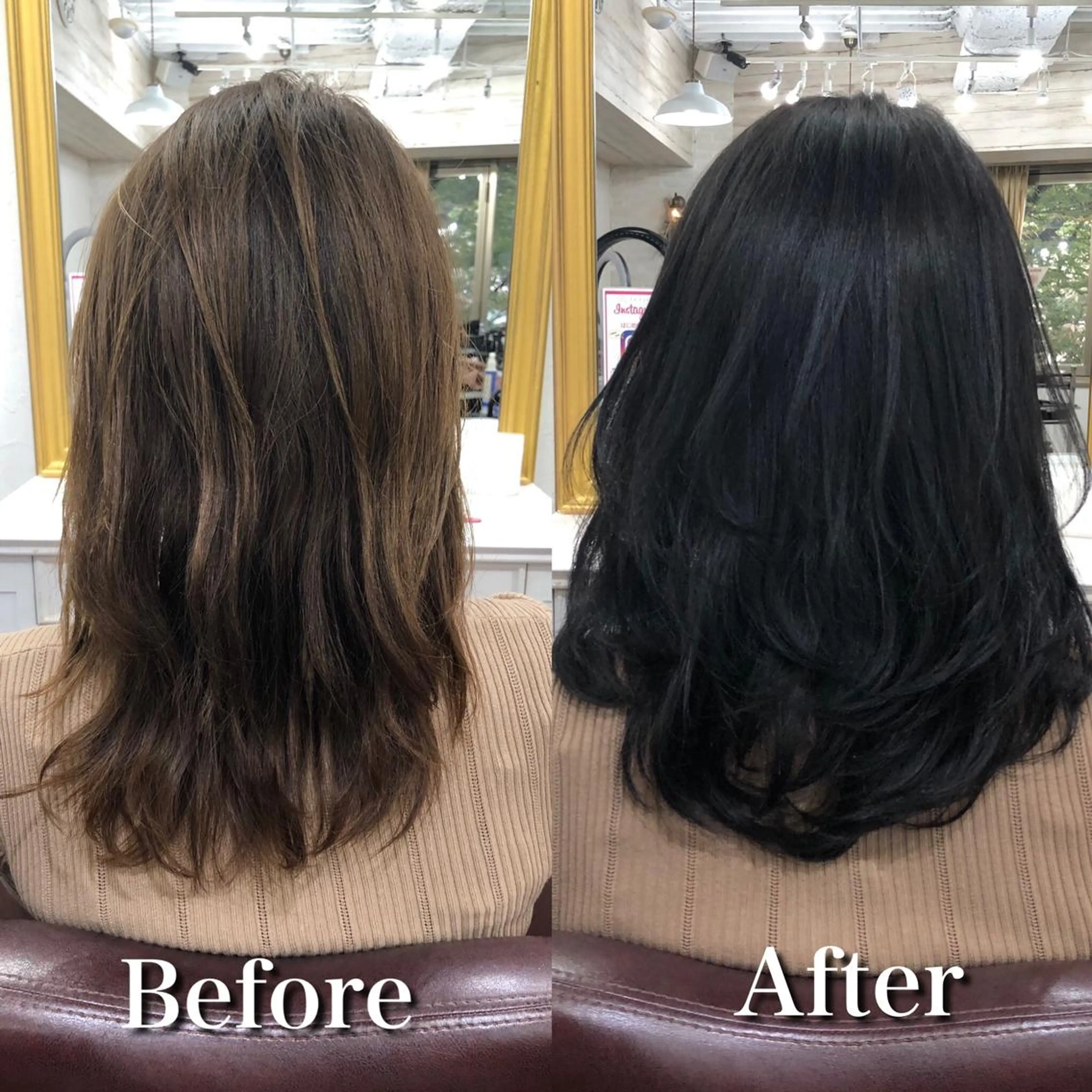 セミロング カラー アディクシーカラー オレンジ Soleria 田中慎一のヘアスタイル