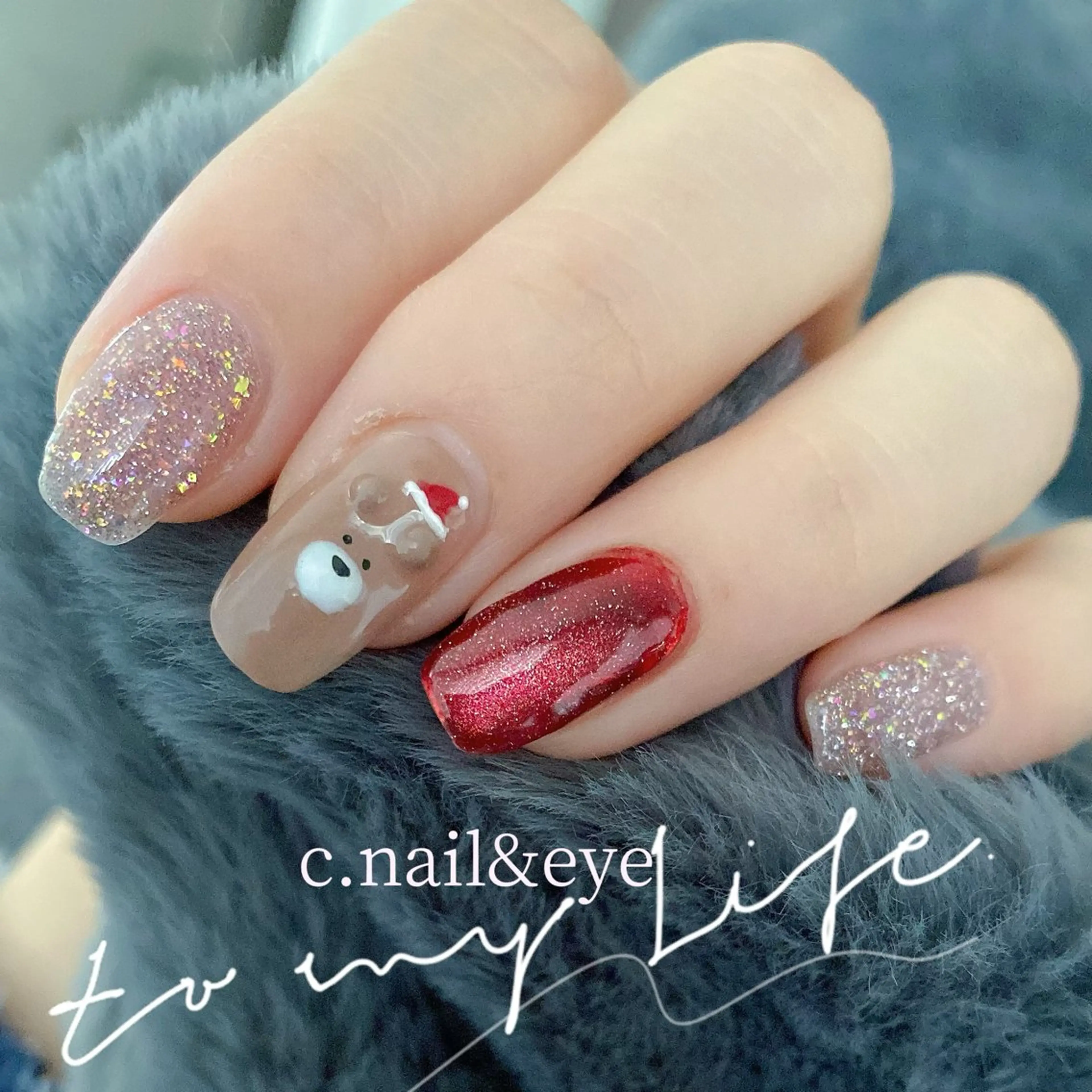 ネイル 冬ネイル クリスマス C.Nail &Eye筑紫駅のネイルデザイン