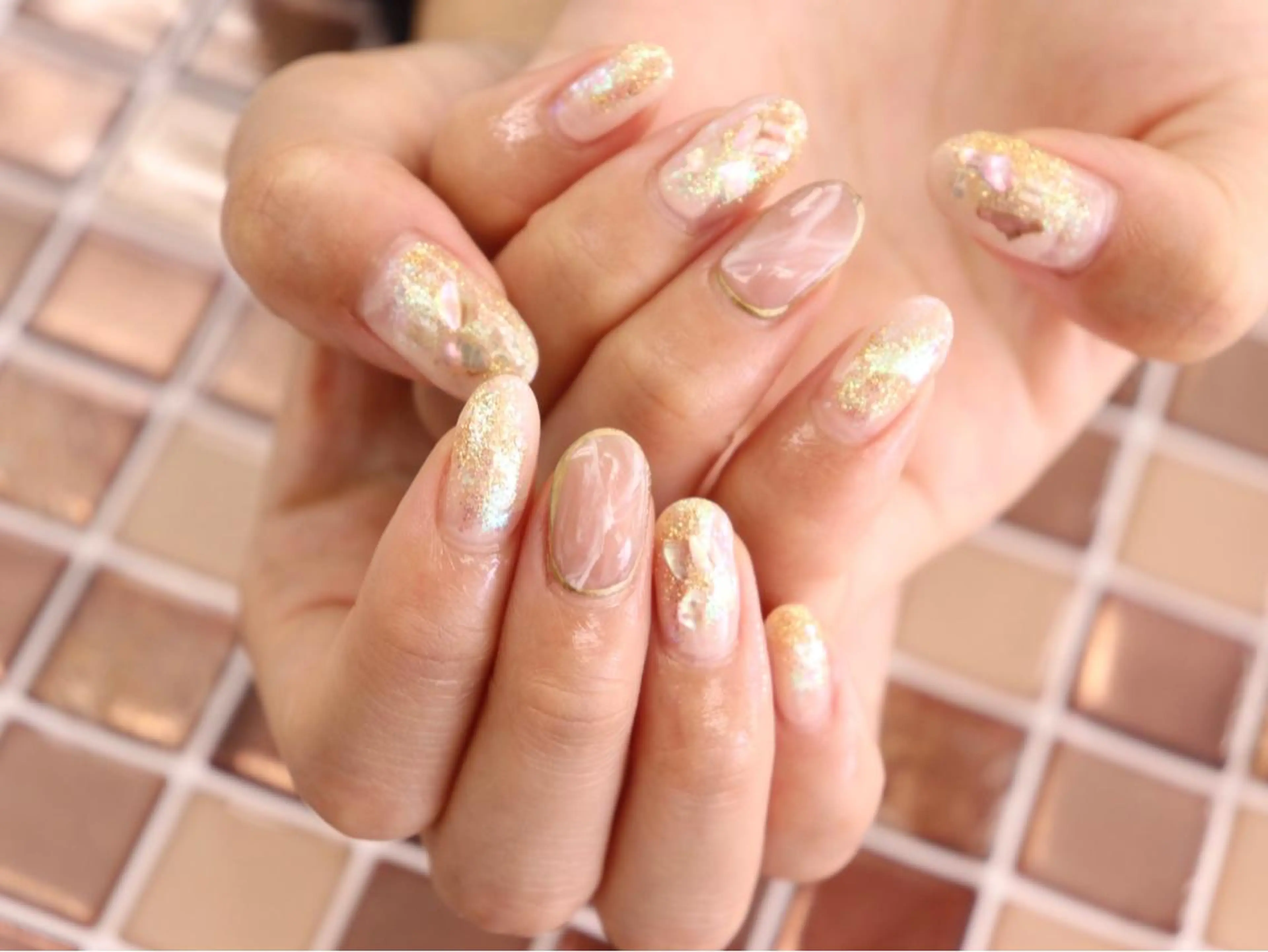 ネイル 大理石ネイル(マーブル) ニュアンスネイル Dolce.Nail 柏店のネイルデザイン
