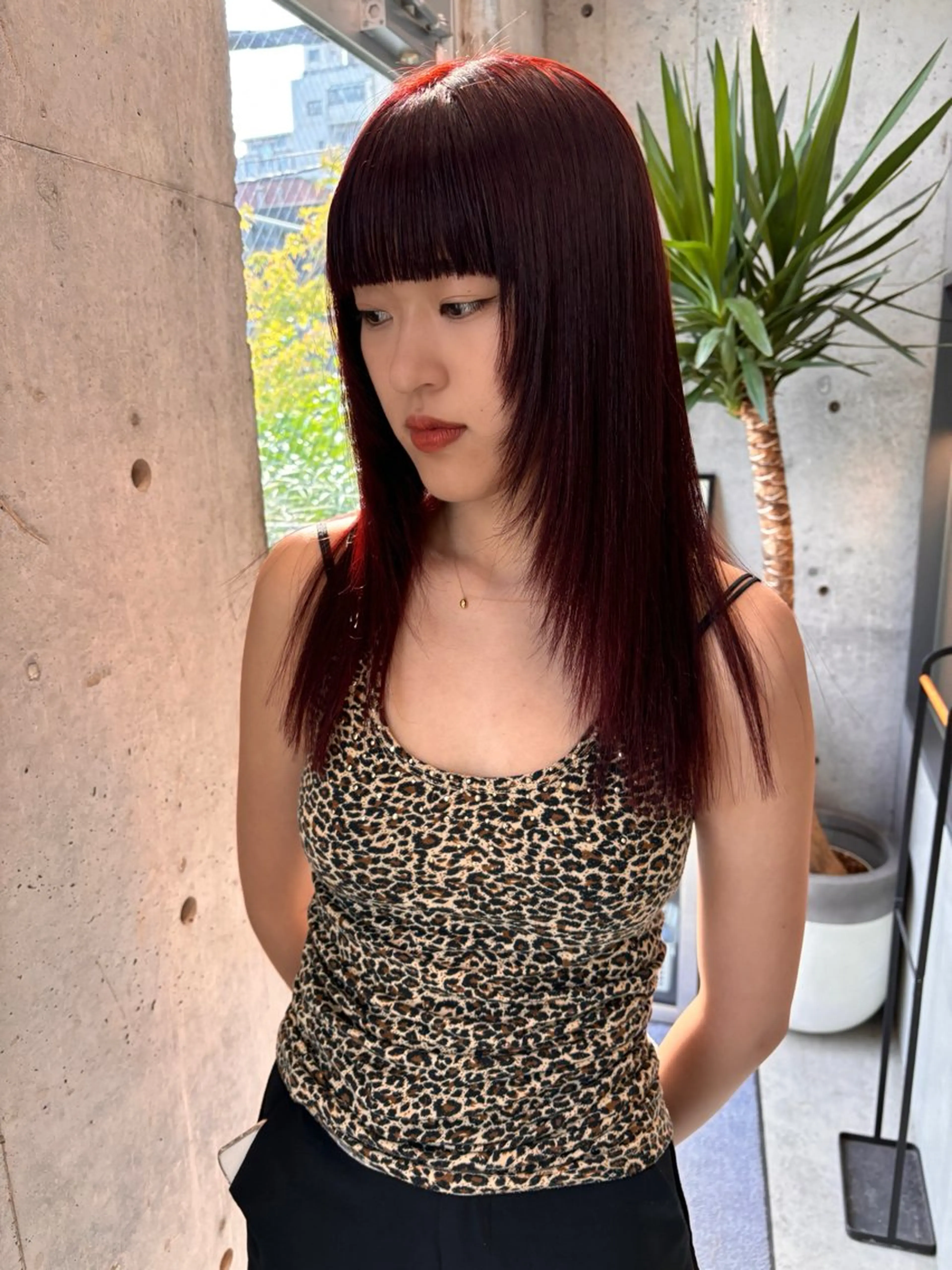 セミロング カラー ブリーチ ブリーチなしカラー レッドカラー yuuna/ ハッシュカット🎀のヘアスタイル