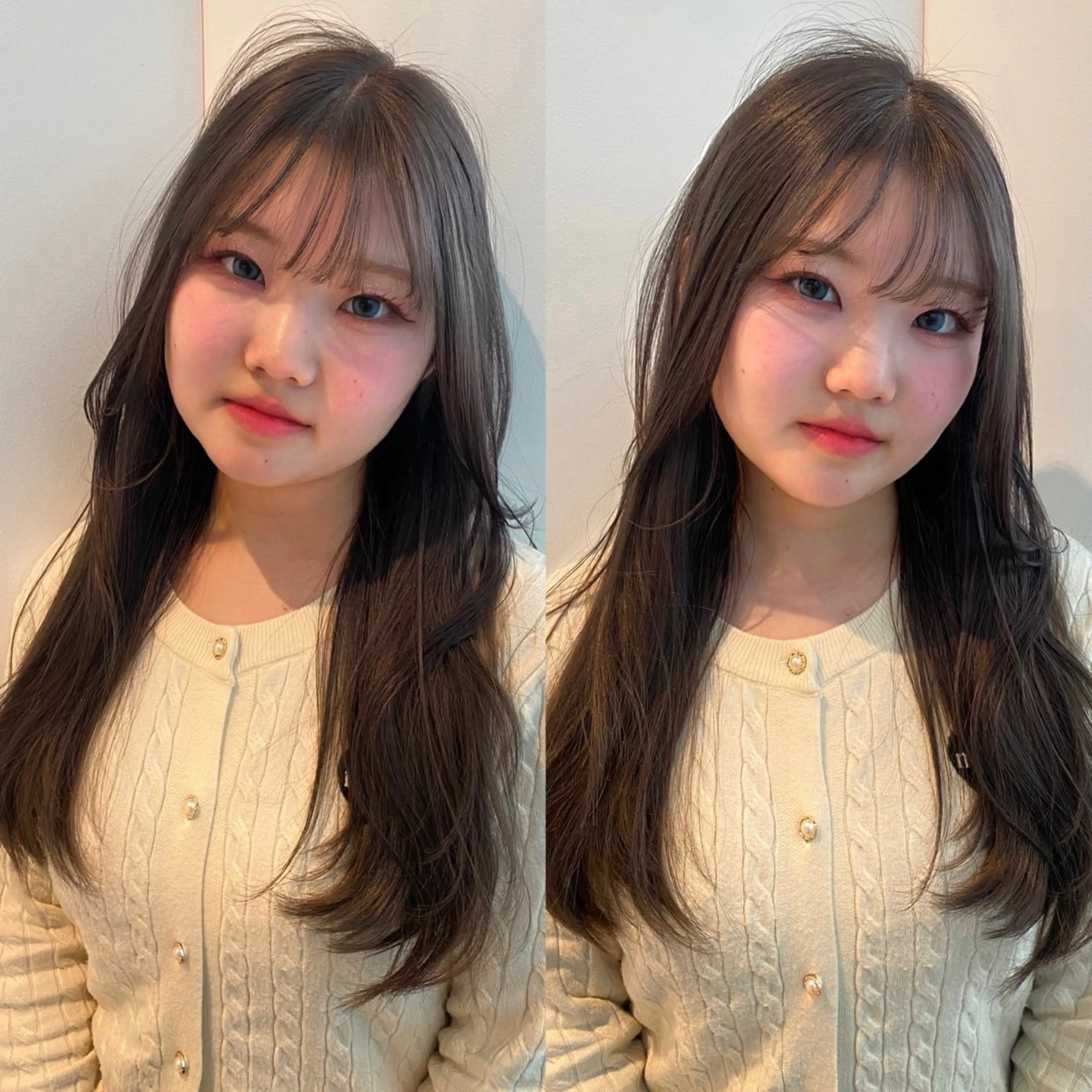 ロング カラー グレージュ カット ヘアカラー 縮毛矯正 トリートメント mai / linoah˚✧のヘアスタイル