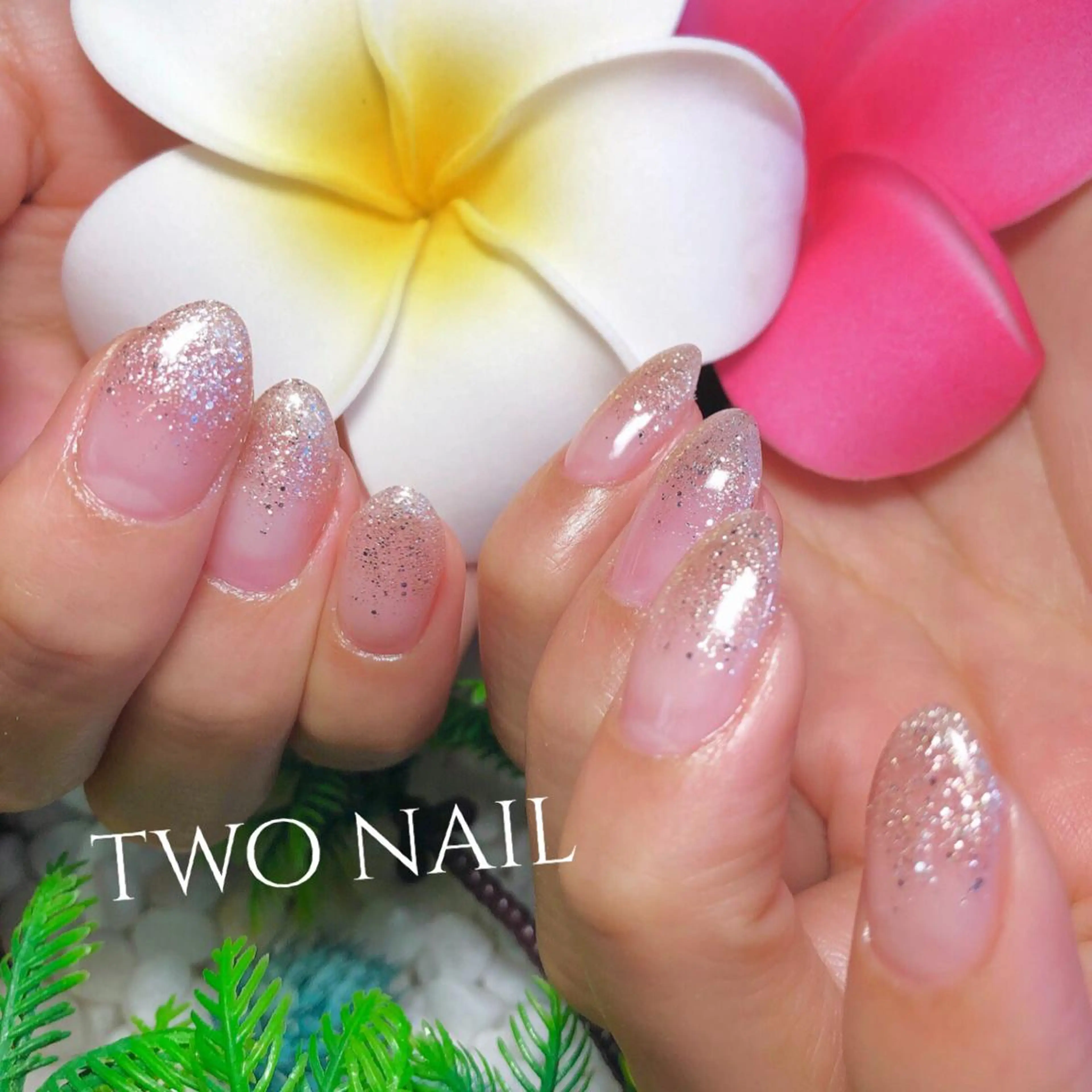 ネイル ラメ(グリッター) ラメグラデーション two nailのネイルデザイン