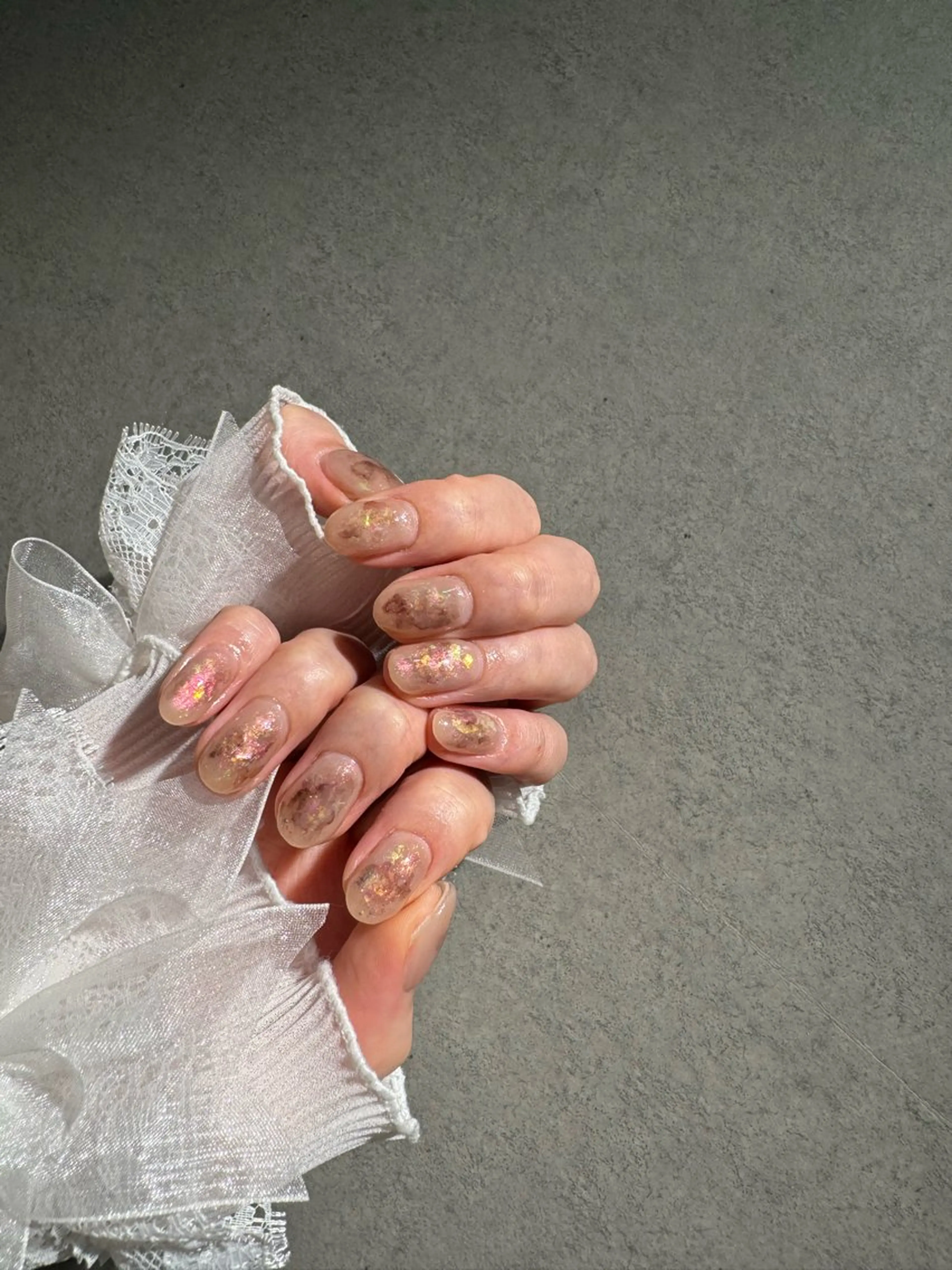 ネイル I-nailロング /ワンホン/キラキラのネイルデザイン