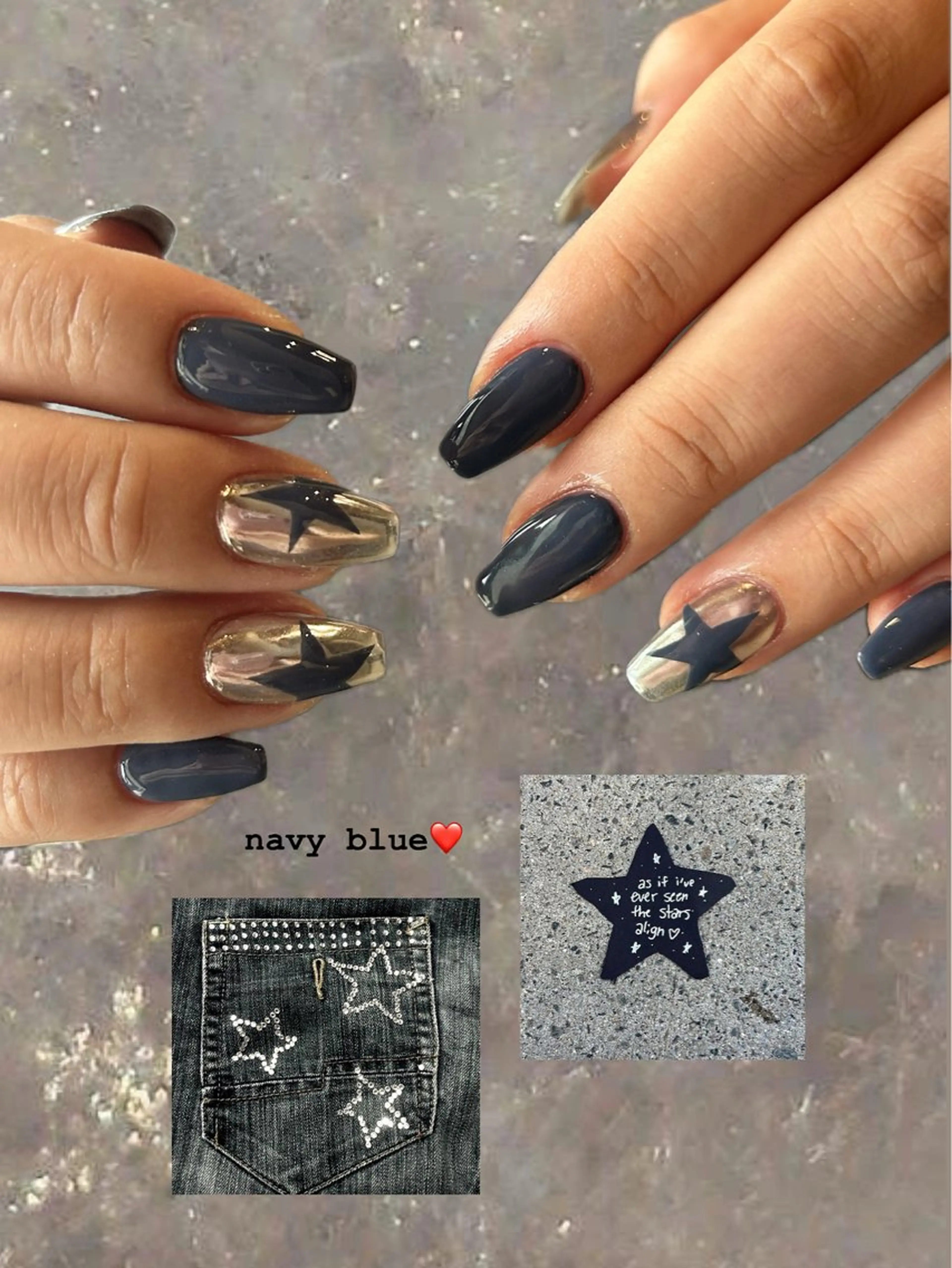 ネイル ネイビー 寺尾 美咲のネイルデザイン