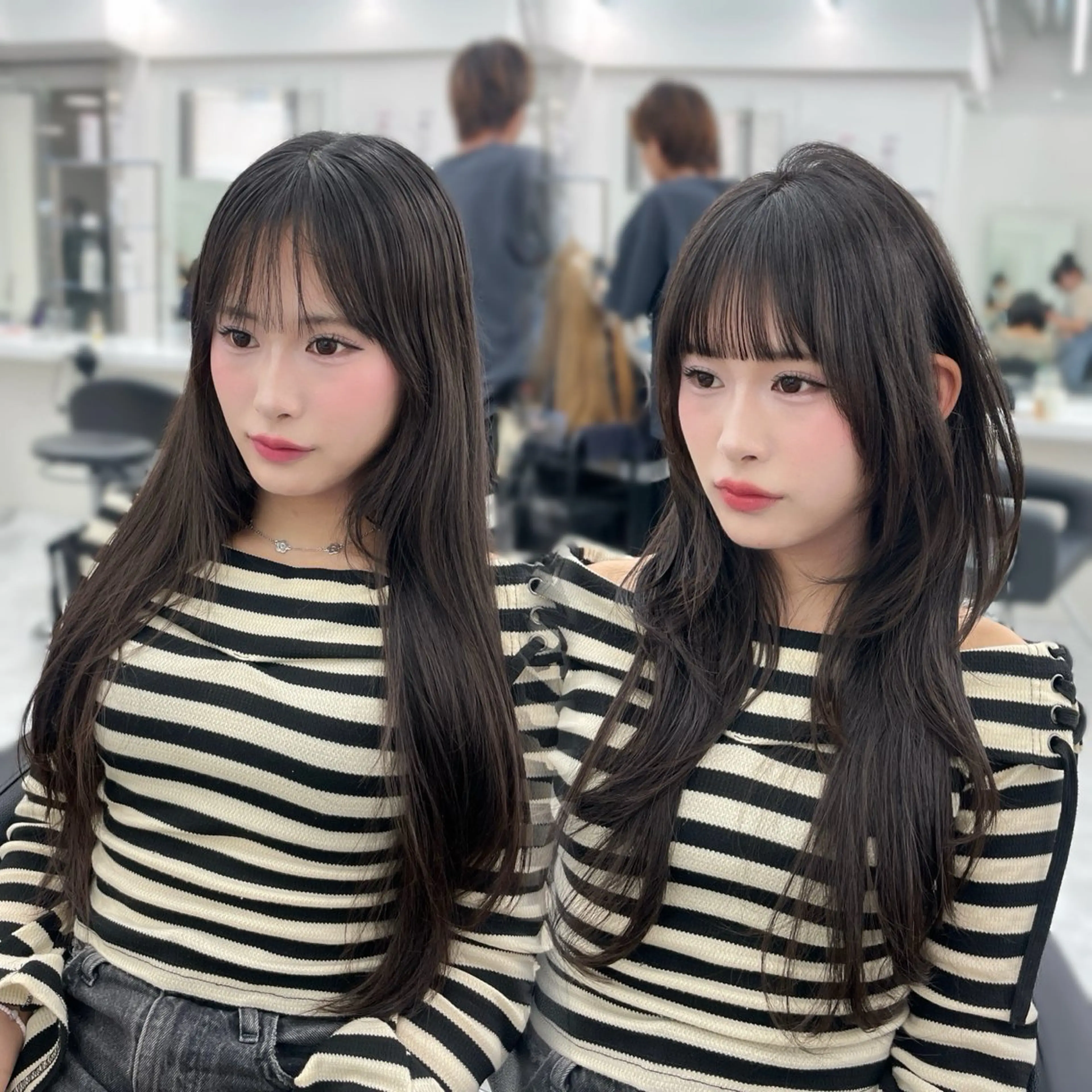 セミロング カット ヘアカラー MOE 福岡韓国ヘア✧︎のヘアスタイル