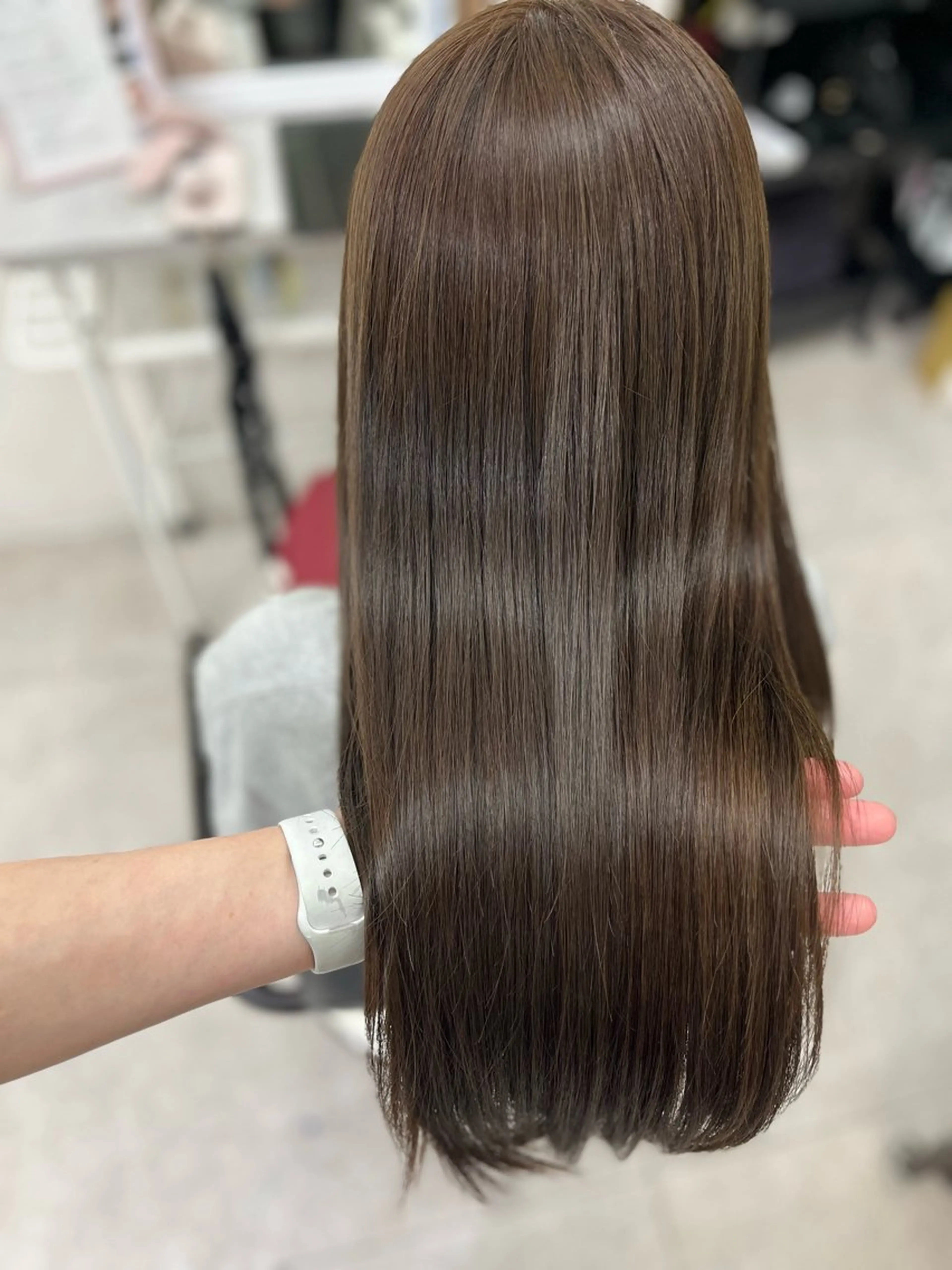 ロング カラー ベージュカラー オリーブベージュ カット ヘアカラー トリートメント 🫧ぷる艶カラー🫧 Yuubi🦩のヘアスタイル