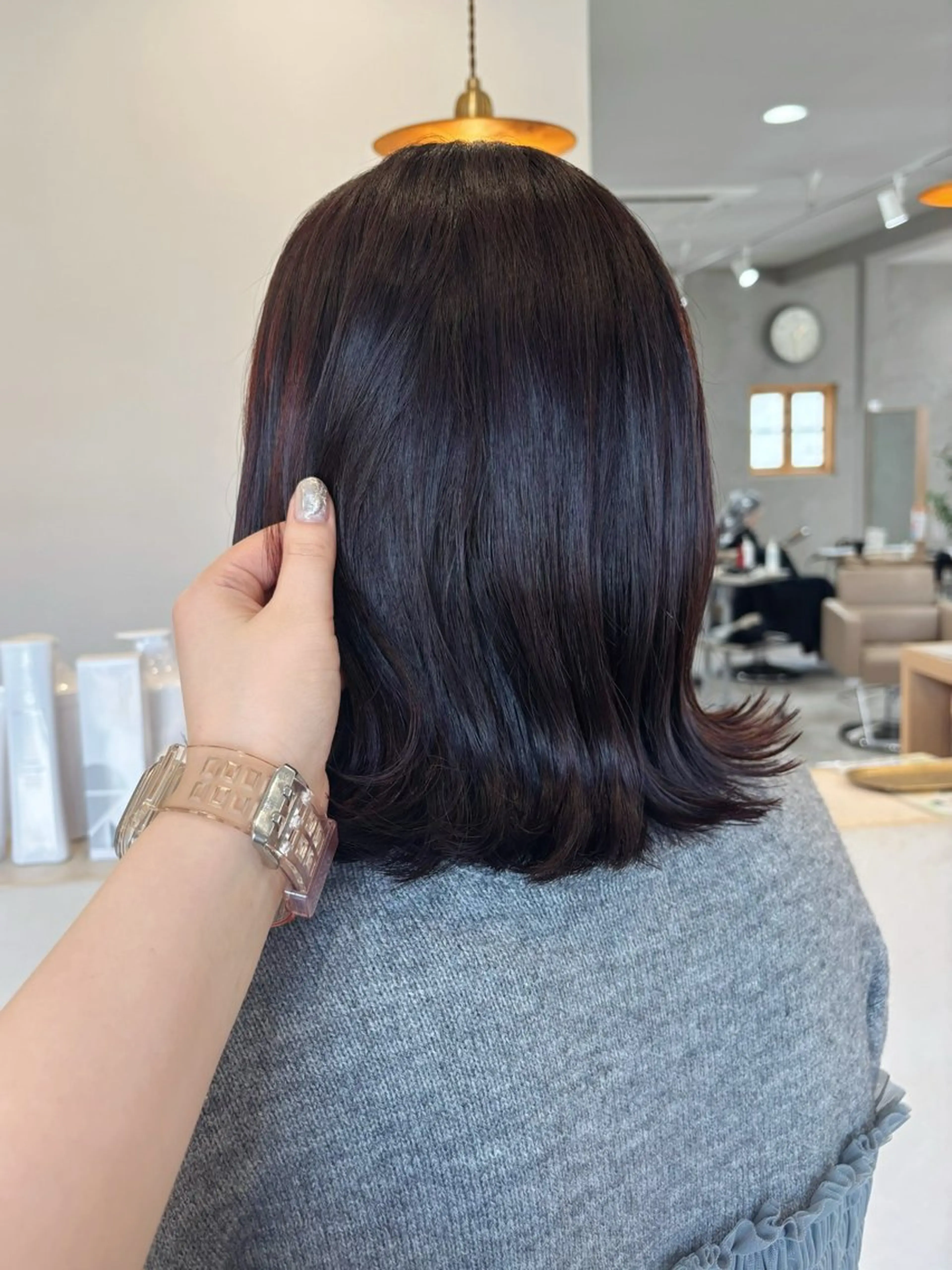ミディアム カラー カット ヘアカラー トリートメント 真弓 理沙/艶カラーのヘアスタイル