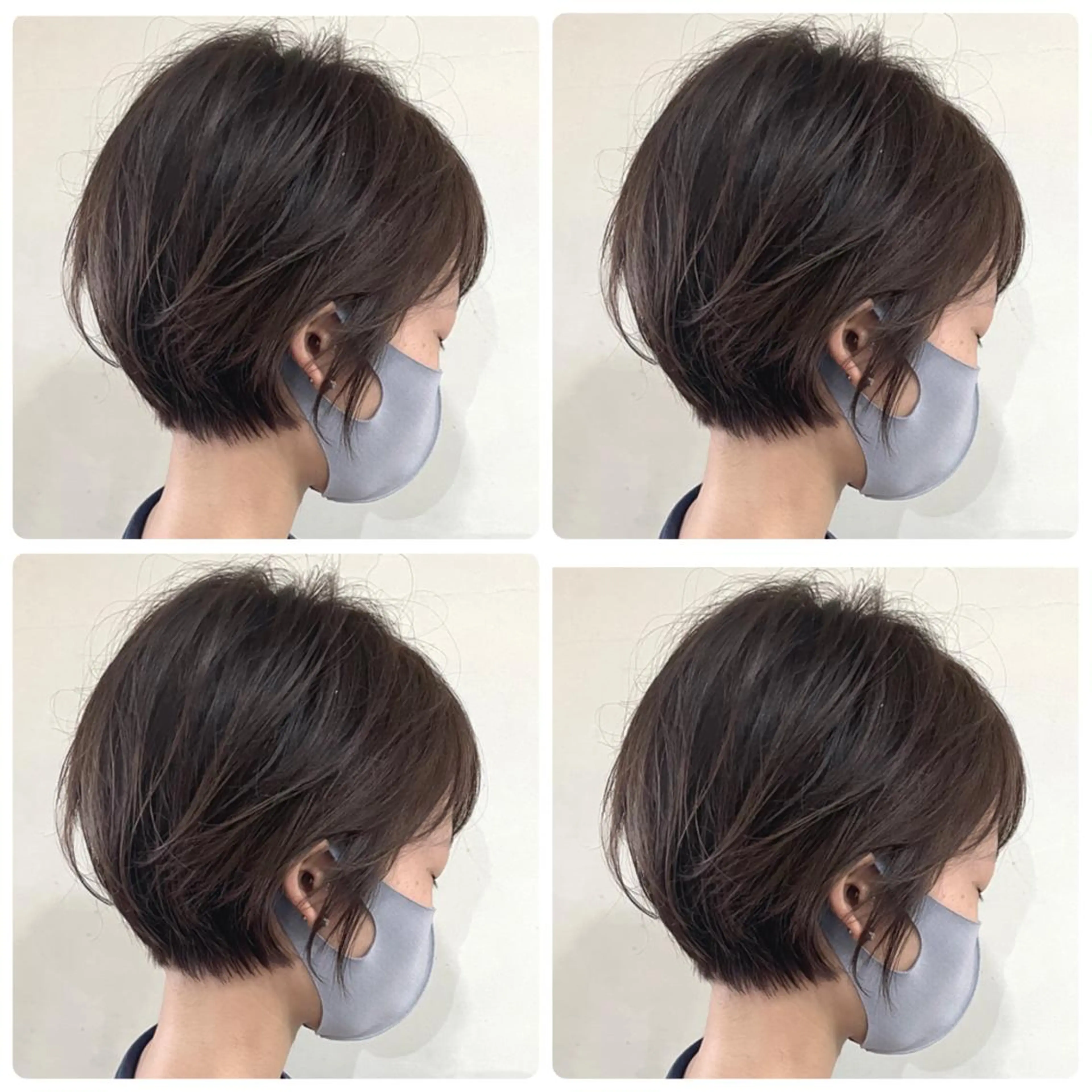 ショート カラー ショートボブ ハンサムショート 丸みショート デザインカラー ハイライトカラー カット ヘアカラー 京都大人女性ショート 徒歩1分/秋山のヘアスタイル