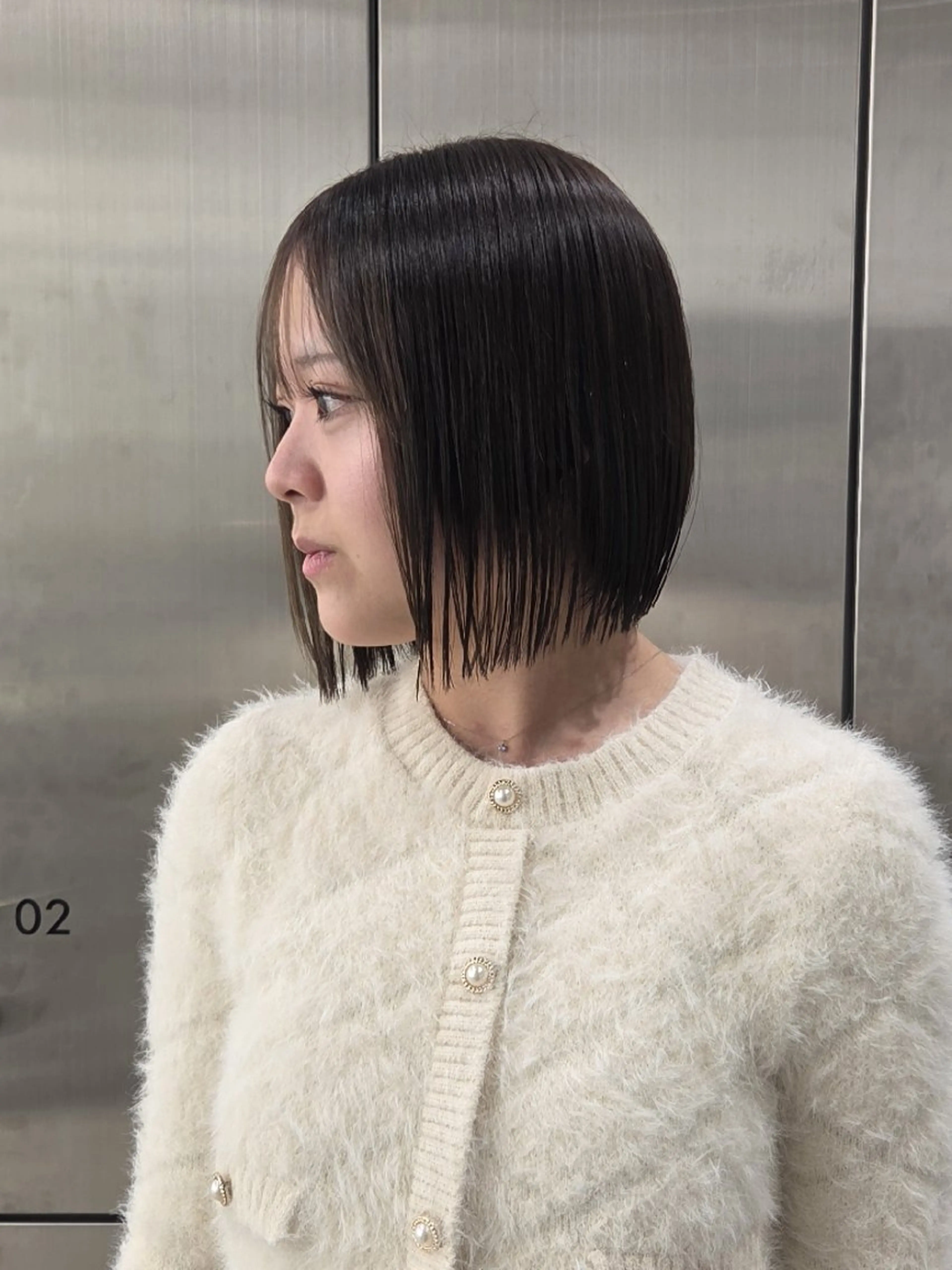 ミディアム カラー ボブ カット ヘアカラー トリートメント YOKUTO/今日 ⭕️ブリーチパーマのヘアスタイル