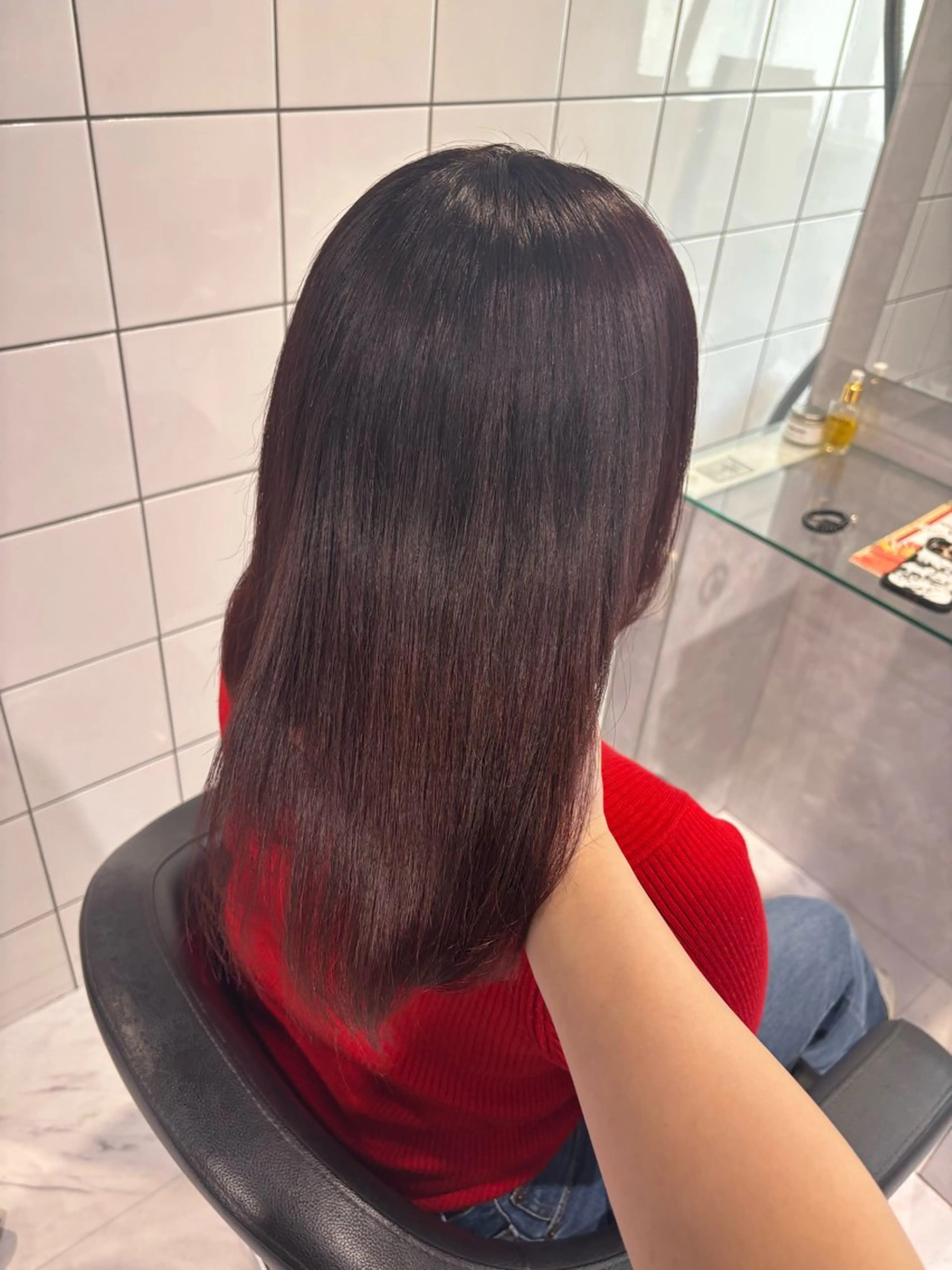 セミロング カラー カット ヘアカラー トリートメント ヘッドスパ ヘアセット 表参道♡暗髪♡ 艶カラー♡アユミのヘアスタイル