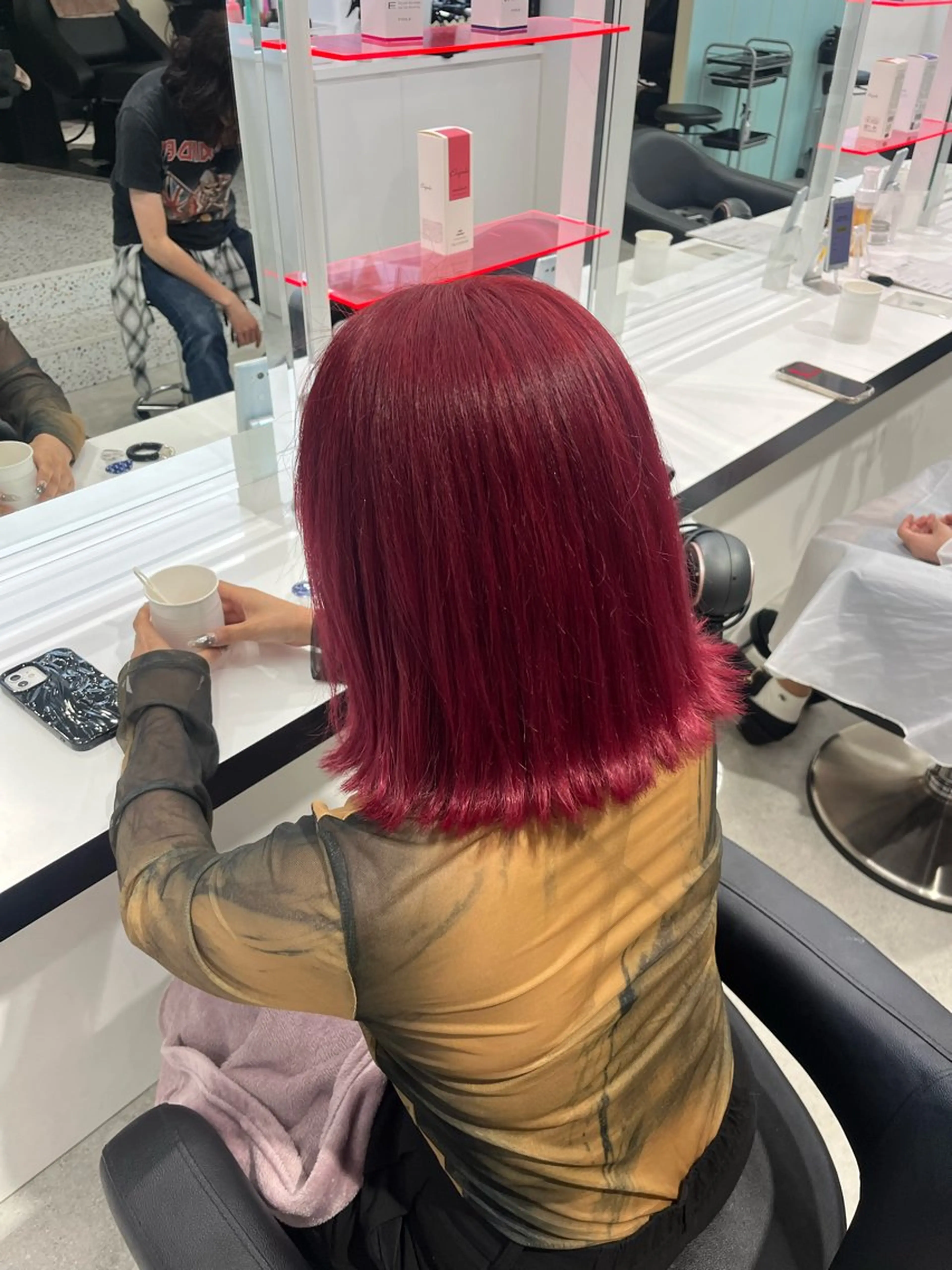 ミディアム カラー みう/仙台/暖色/ 艶髪/顔周りカット/のヘアスタイル