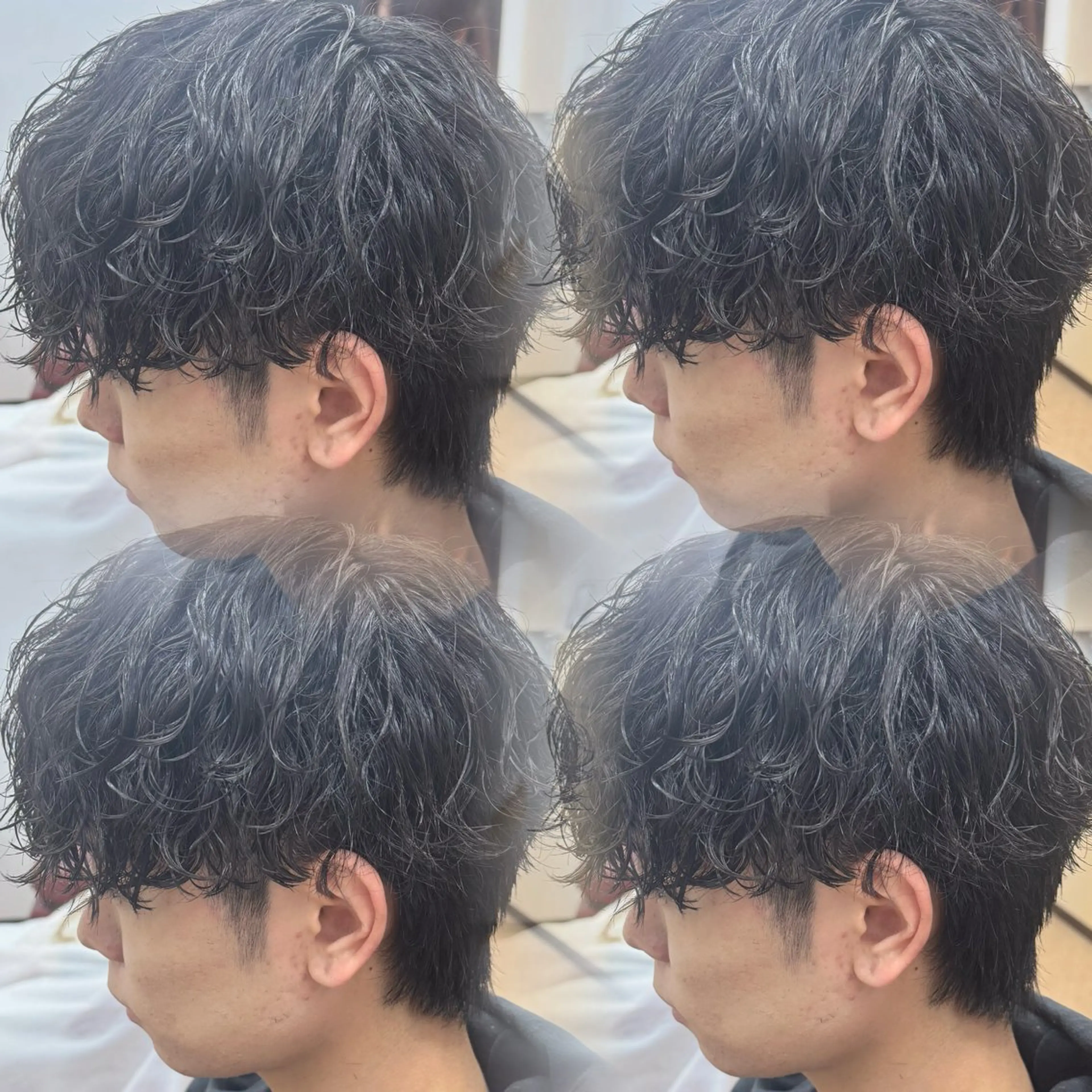 ミディアム メンズ 波巻きパーマ カット パーマ 焼津メンズパーマ特化 大石雄生のヘアスタイル