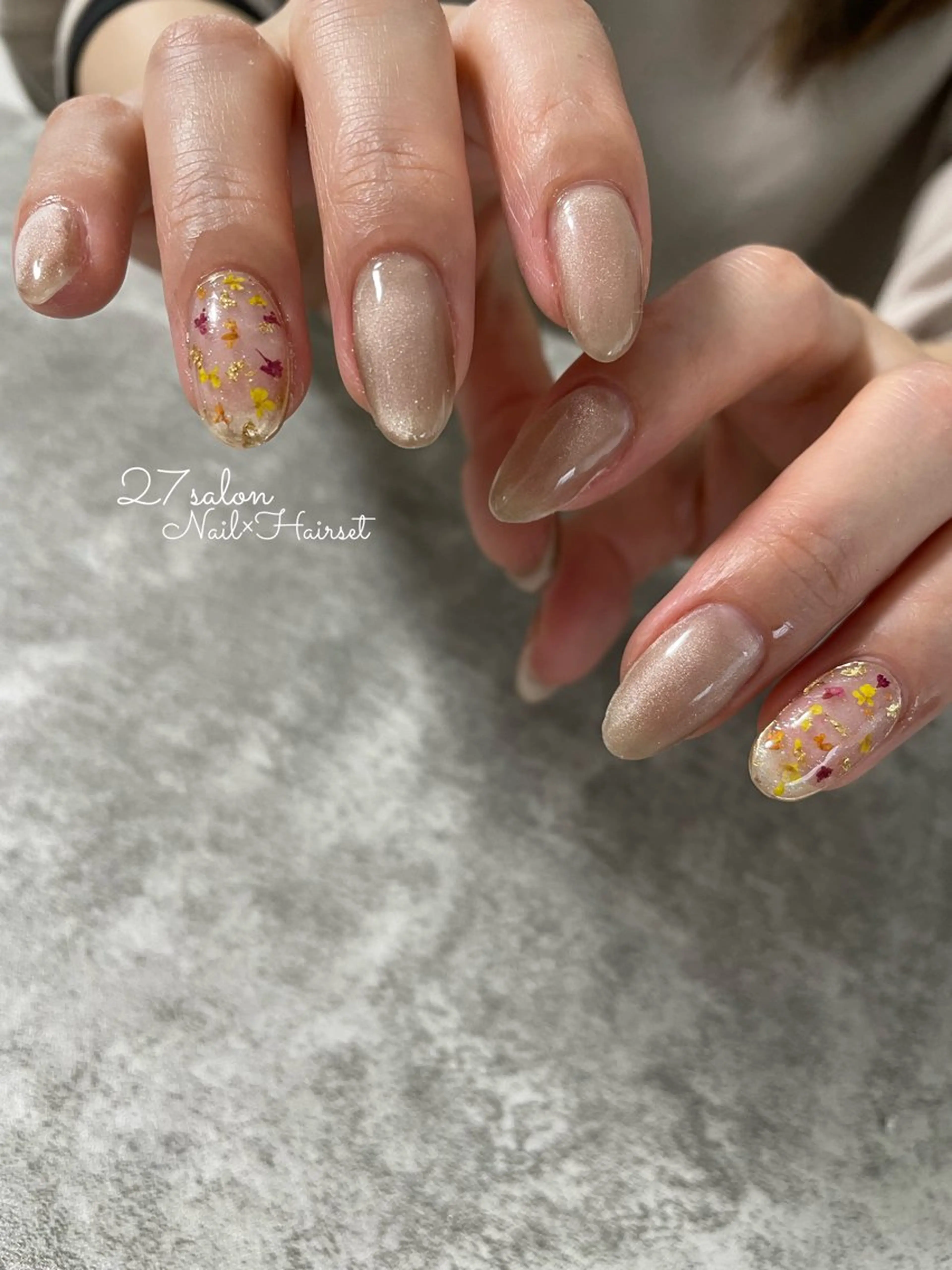 ネイル フラワーネイル マグネットネイル 27salon yuinaのネイルデザイン