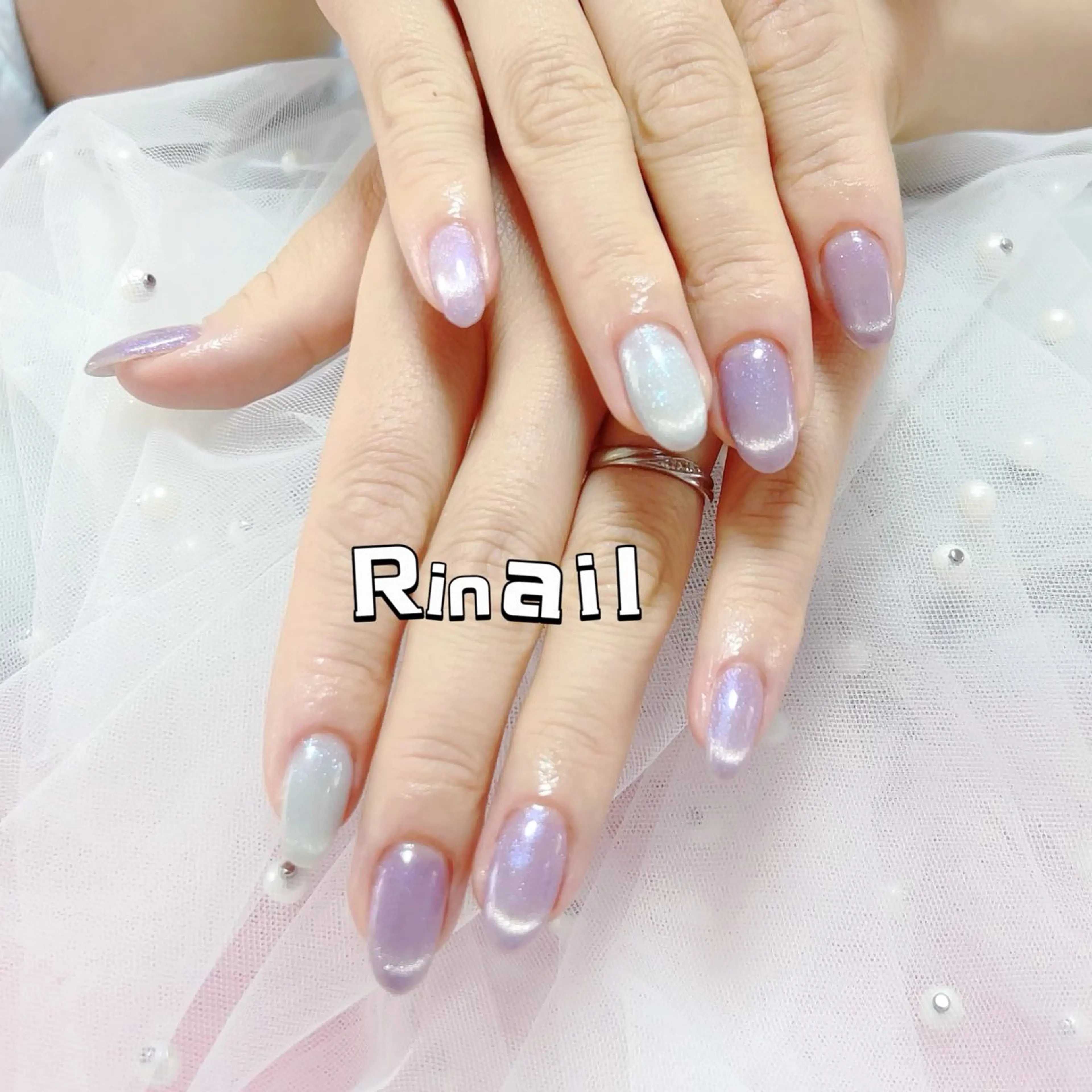 ネイル アートネイル チークネイル 長さ出し フラッシュネイル フットネイル YK Rinのネイルデザイン