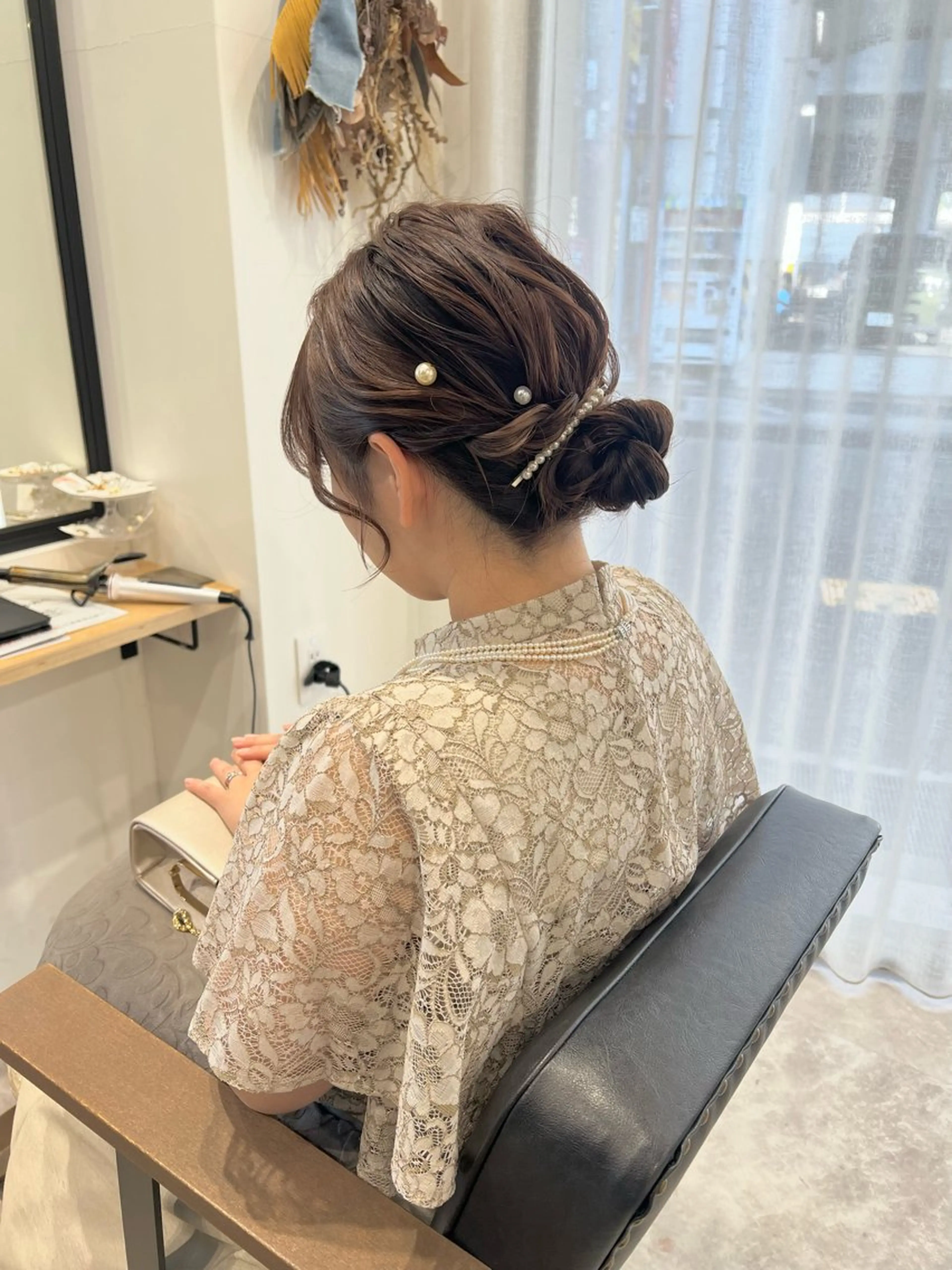 セミロング ヘアアレンジ ヘアセット 黒阪 なみのヘアスタイル