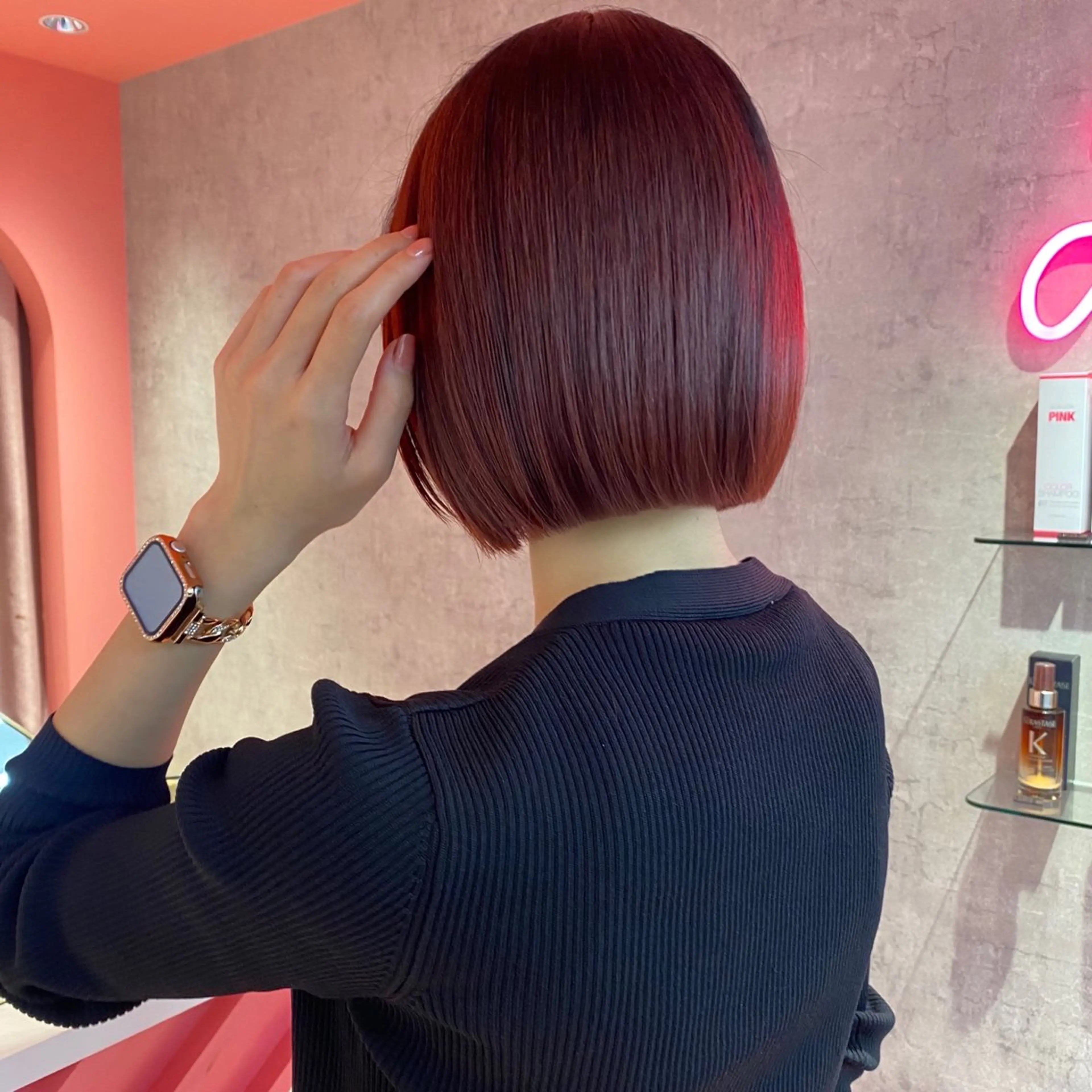 ショート カラー 莉乃/縮毛矯正/髪質 改善/艶カラーのヘアスタイル