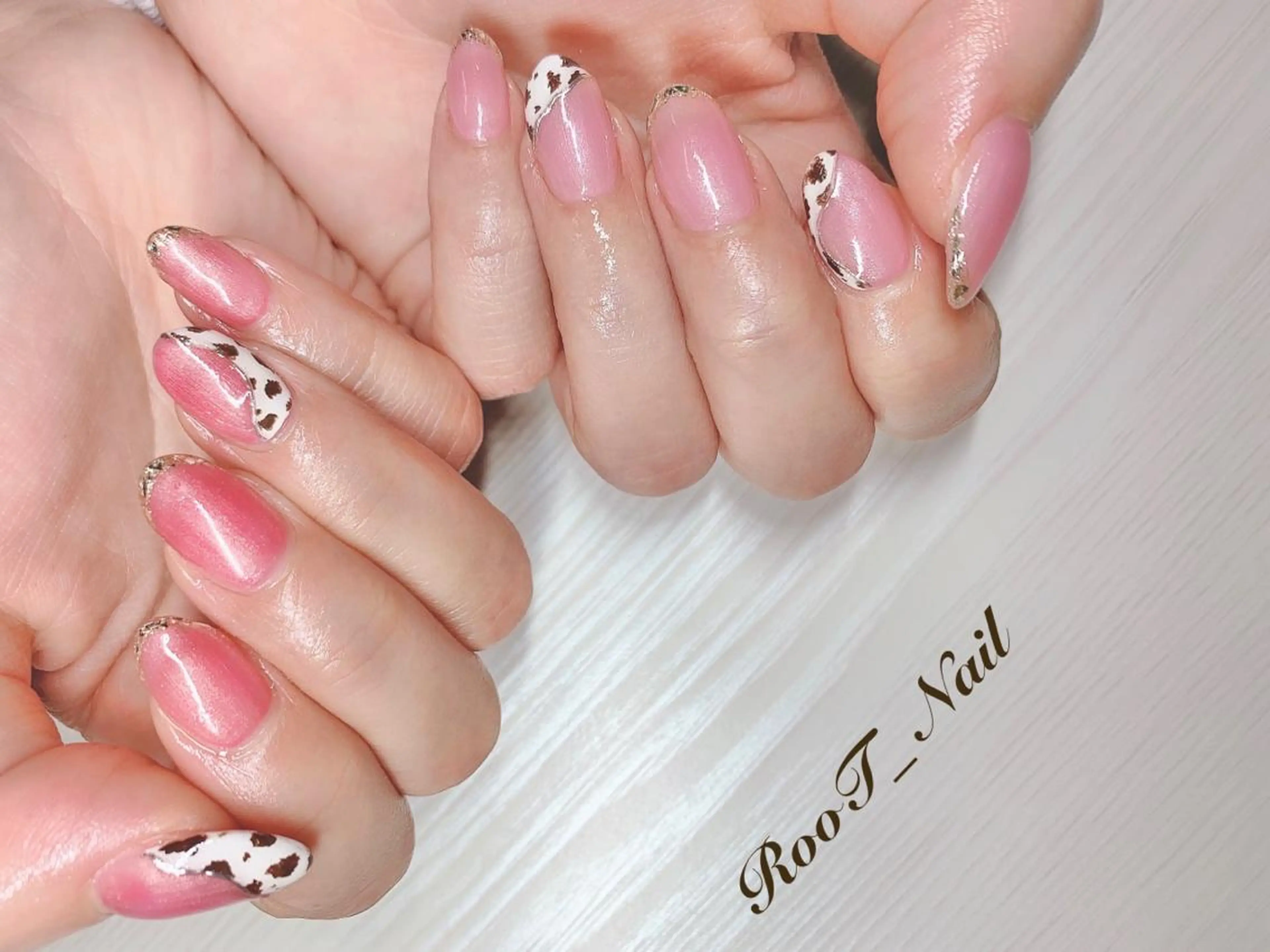 キッズ ネイル フレンチネイル ガラスフレンチ ハンドネイル RooT Nailのネイルデザイン