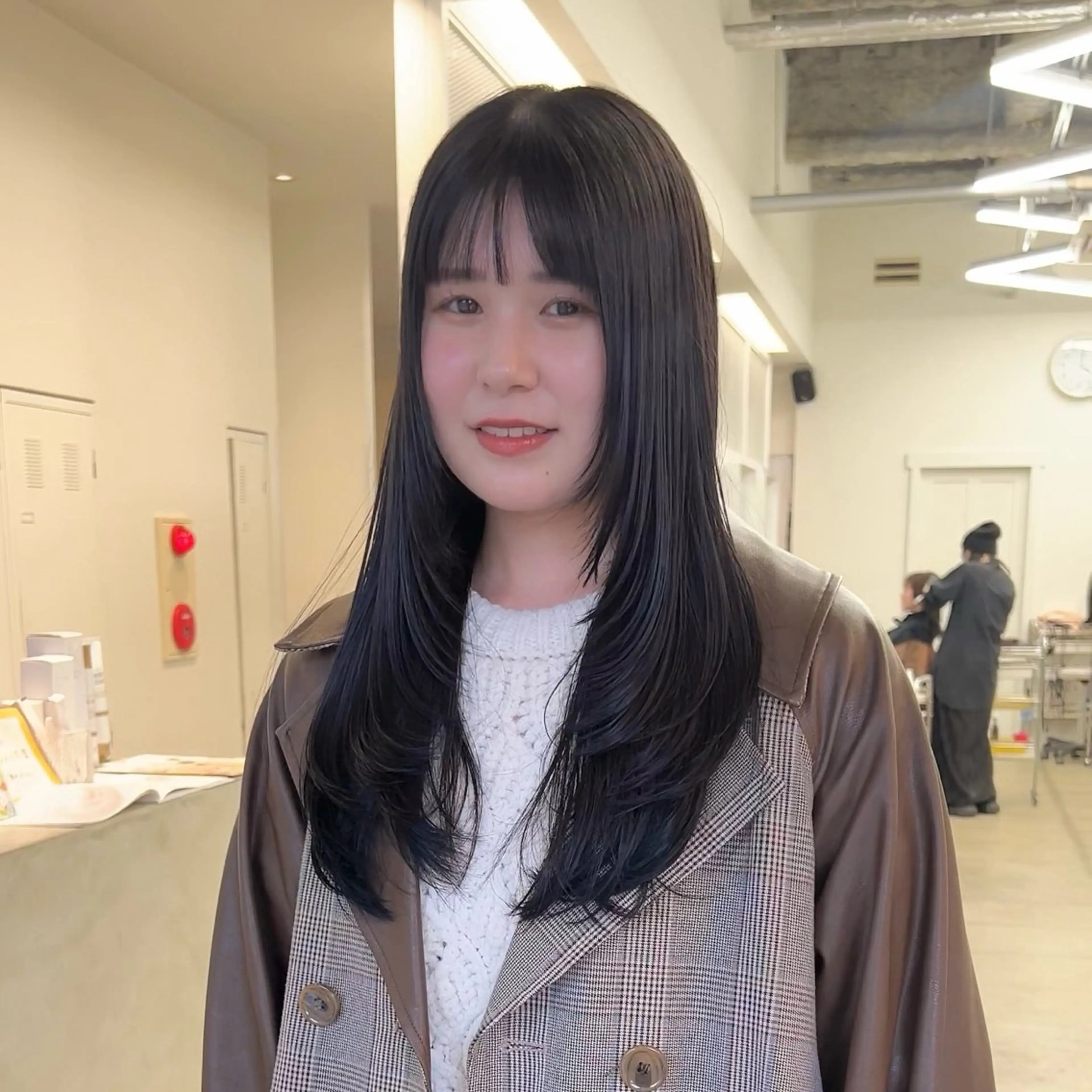 ロング カラー レイヤーカット カット トリートメント クロスパーマ× 透明感カラー✂︎のヘアスタイル