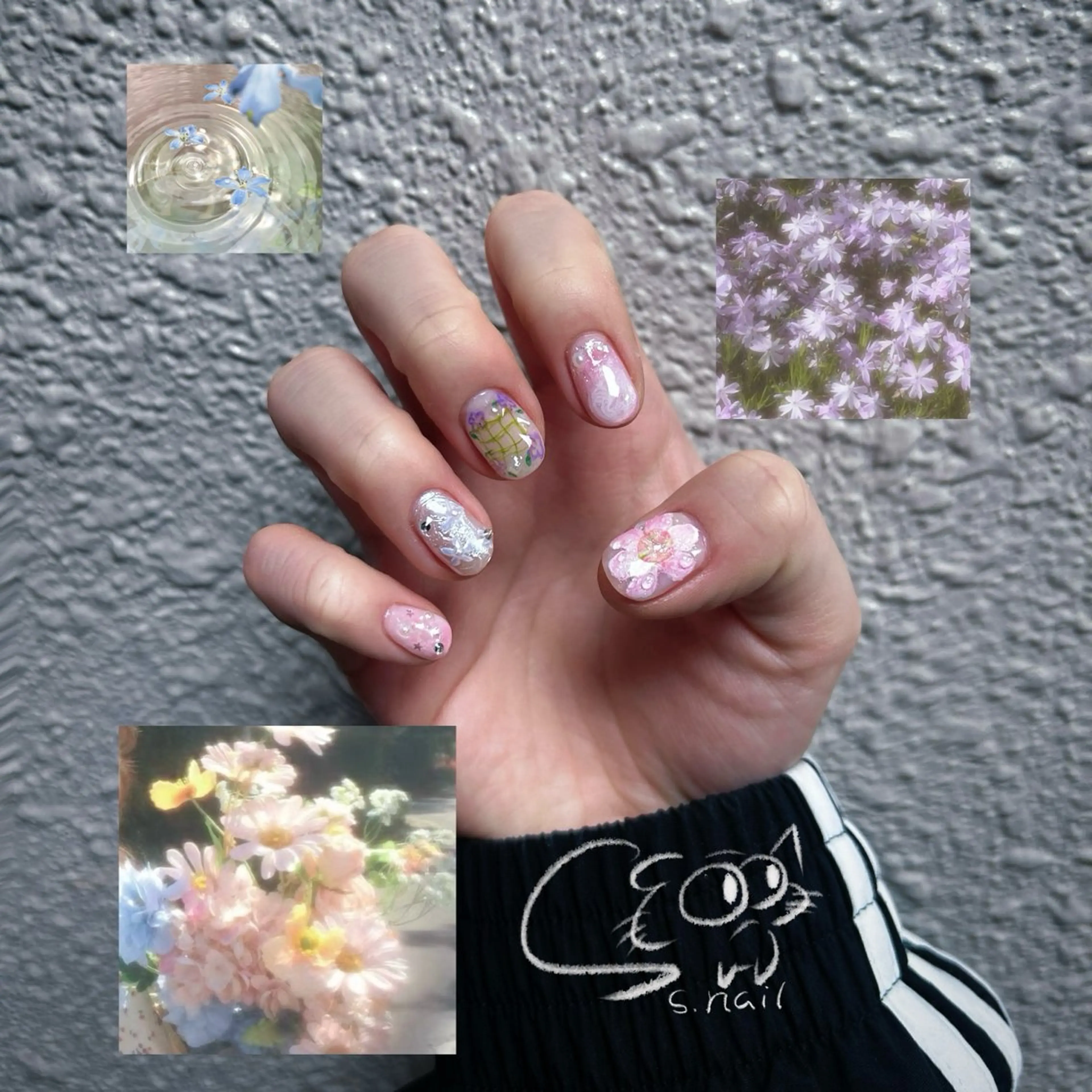 ネイル フレンチネイル ジェルネイル キラキラネイル ラメ(グリッター) マグネットネイル S.nail _のネイルデザイン