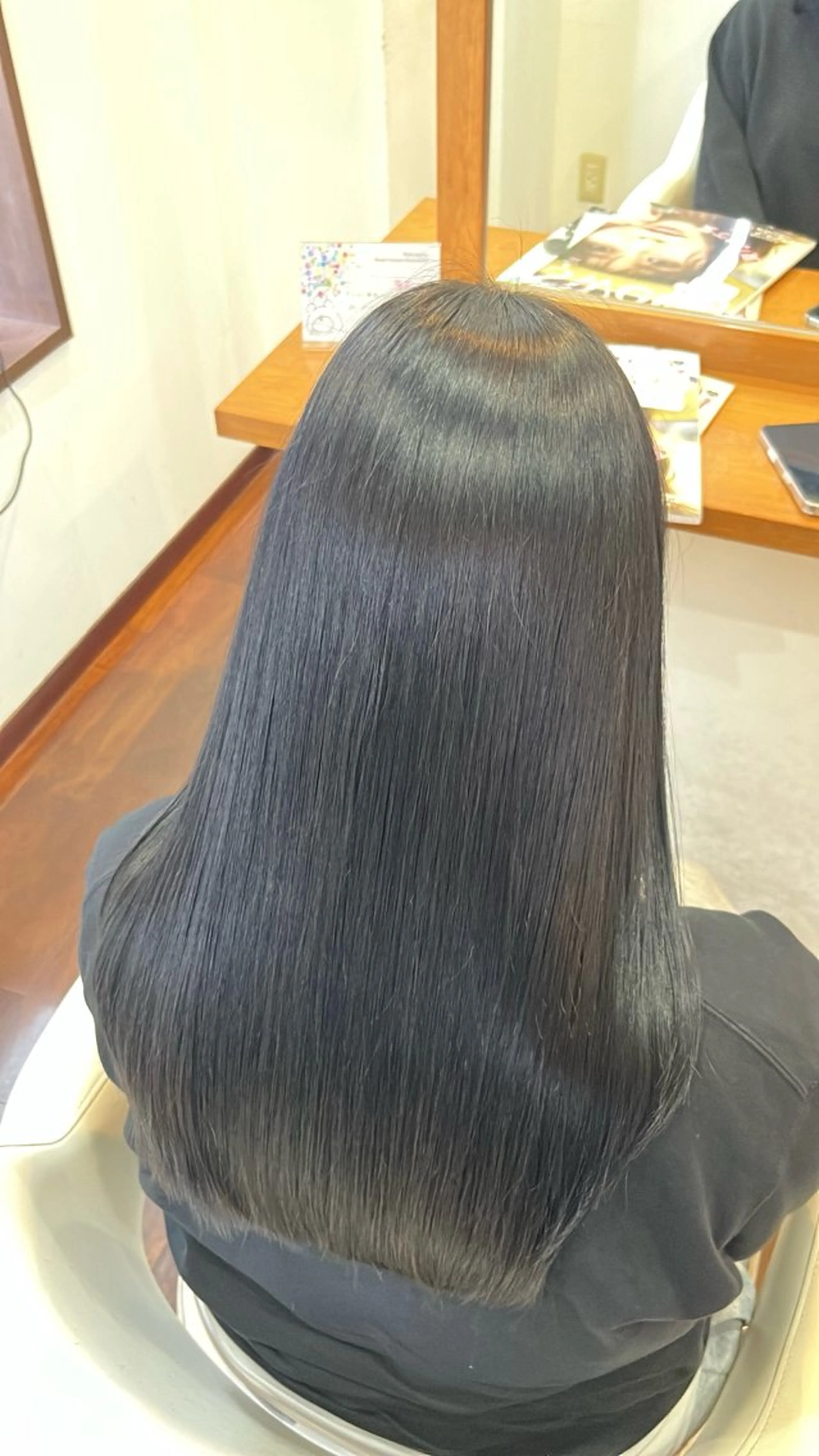 ロング 髪質改善 縮毛矯正 トリートメント 今在家 玲【艶髪スト レート/メンズ】のヘアスタイル