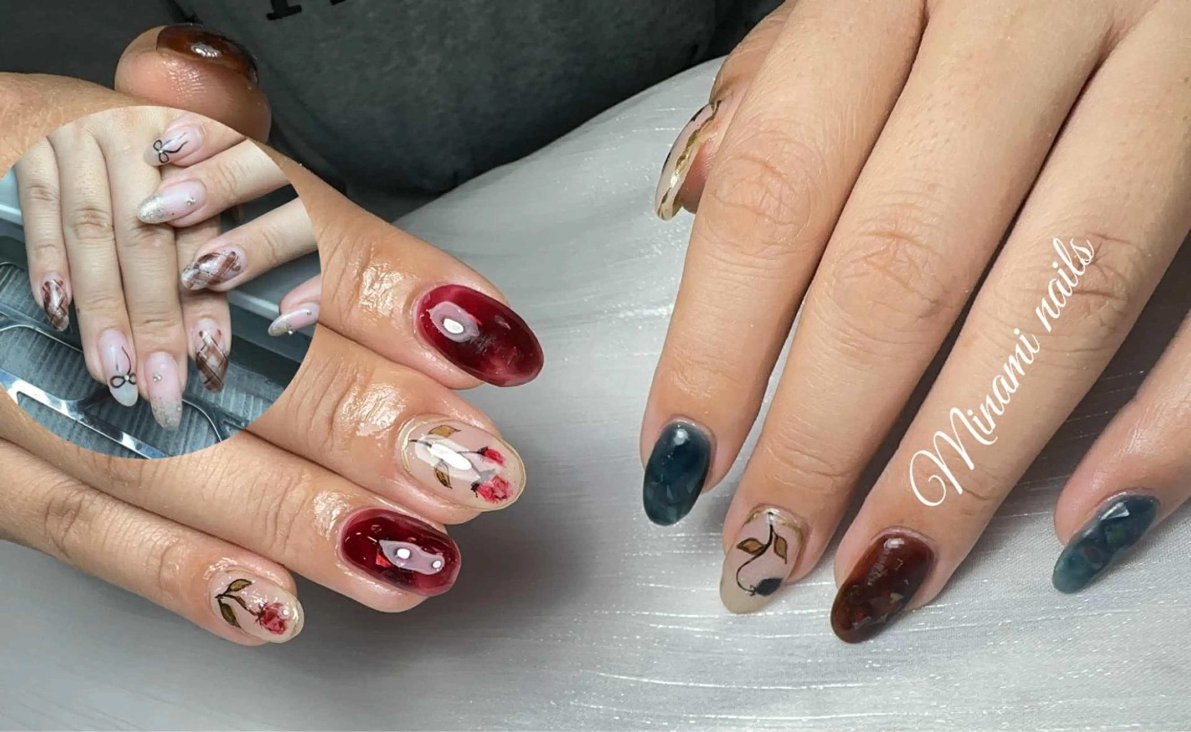 ネイル アートネイル オーロラネイル ガーリー キラキラネイル 韓国ネイル Minami Nailsのネイルデザイン