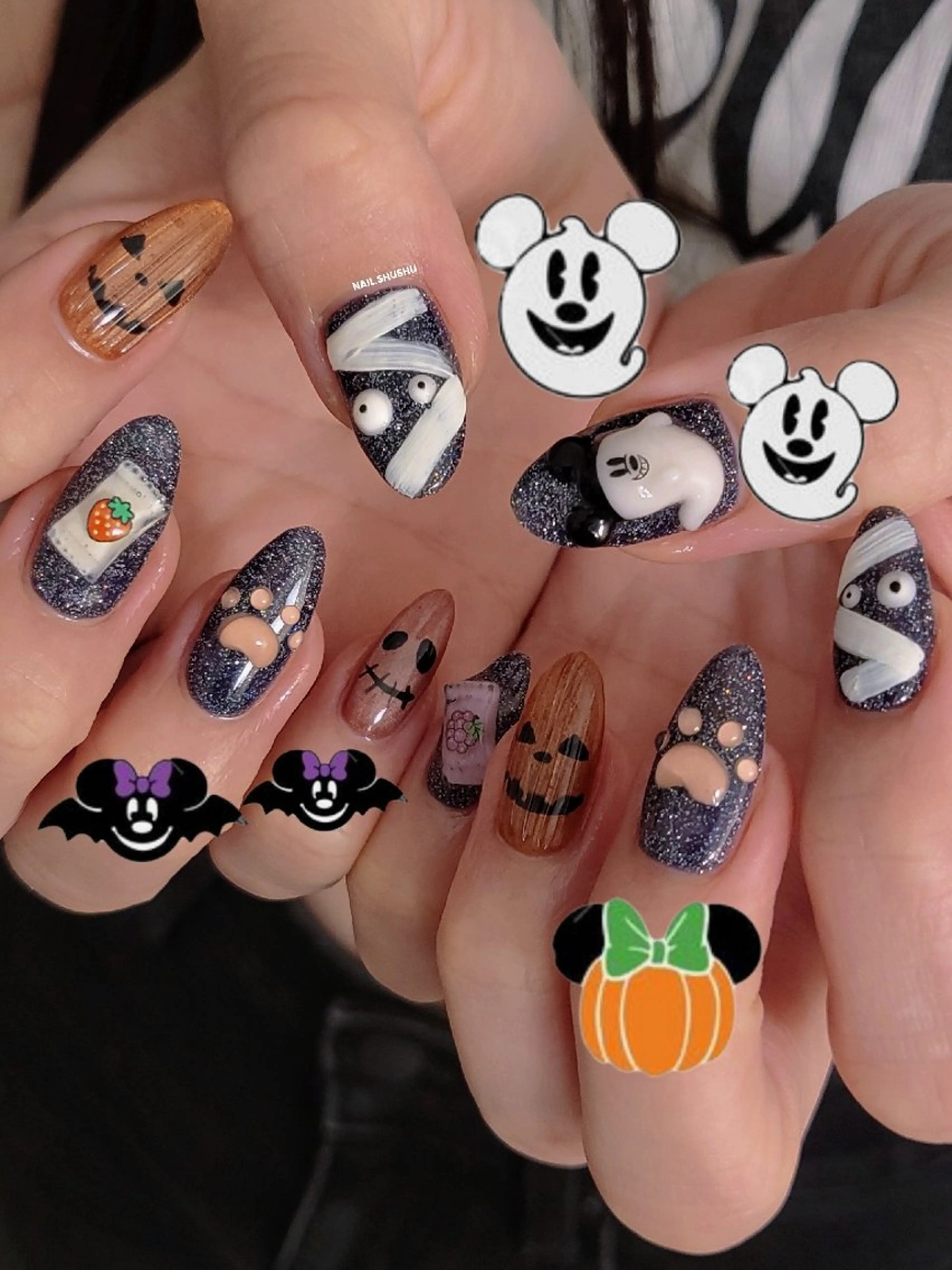 ネイル ハンドネイル 3dパーツ/流行り 👧shushu❤️のネイルデザイン