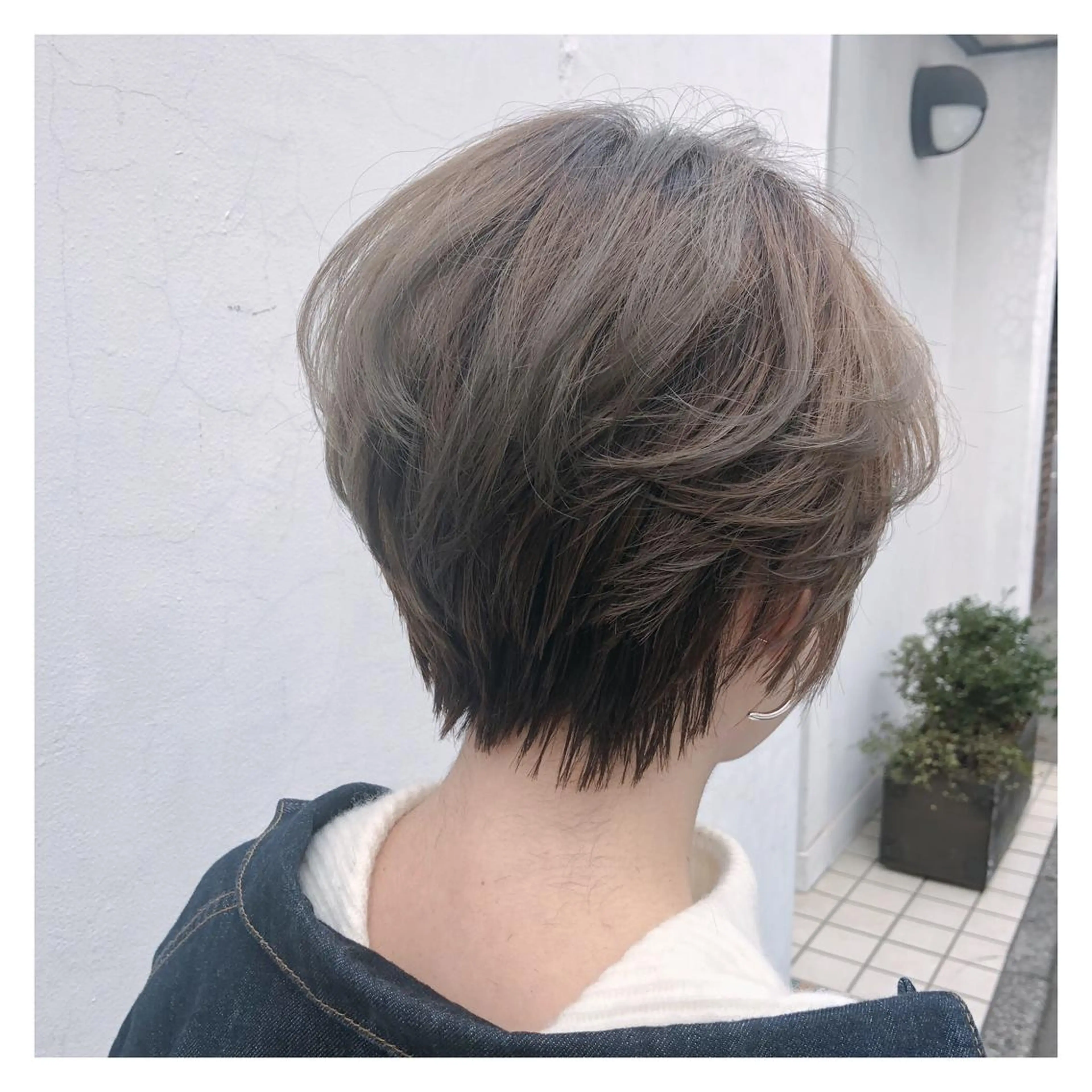 ショート カラー パーマ ヘアアレンジ 【白髪ぼかし 専門GBG】自由が丘のヘアスタイル